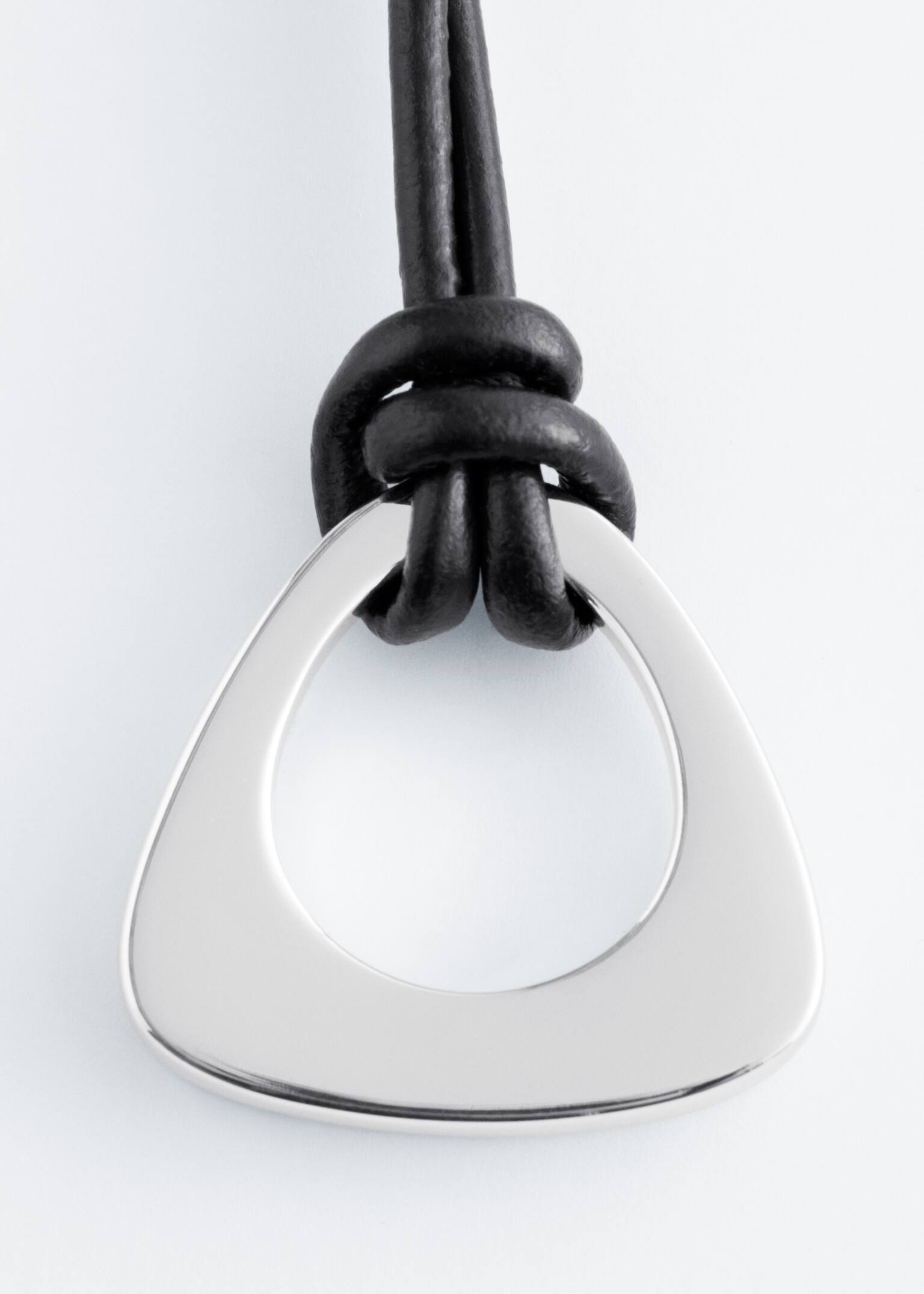 Colar com pendente e cordão - Prateado - 3