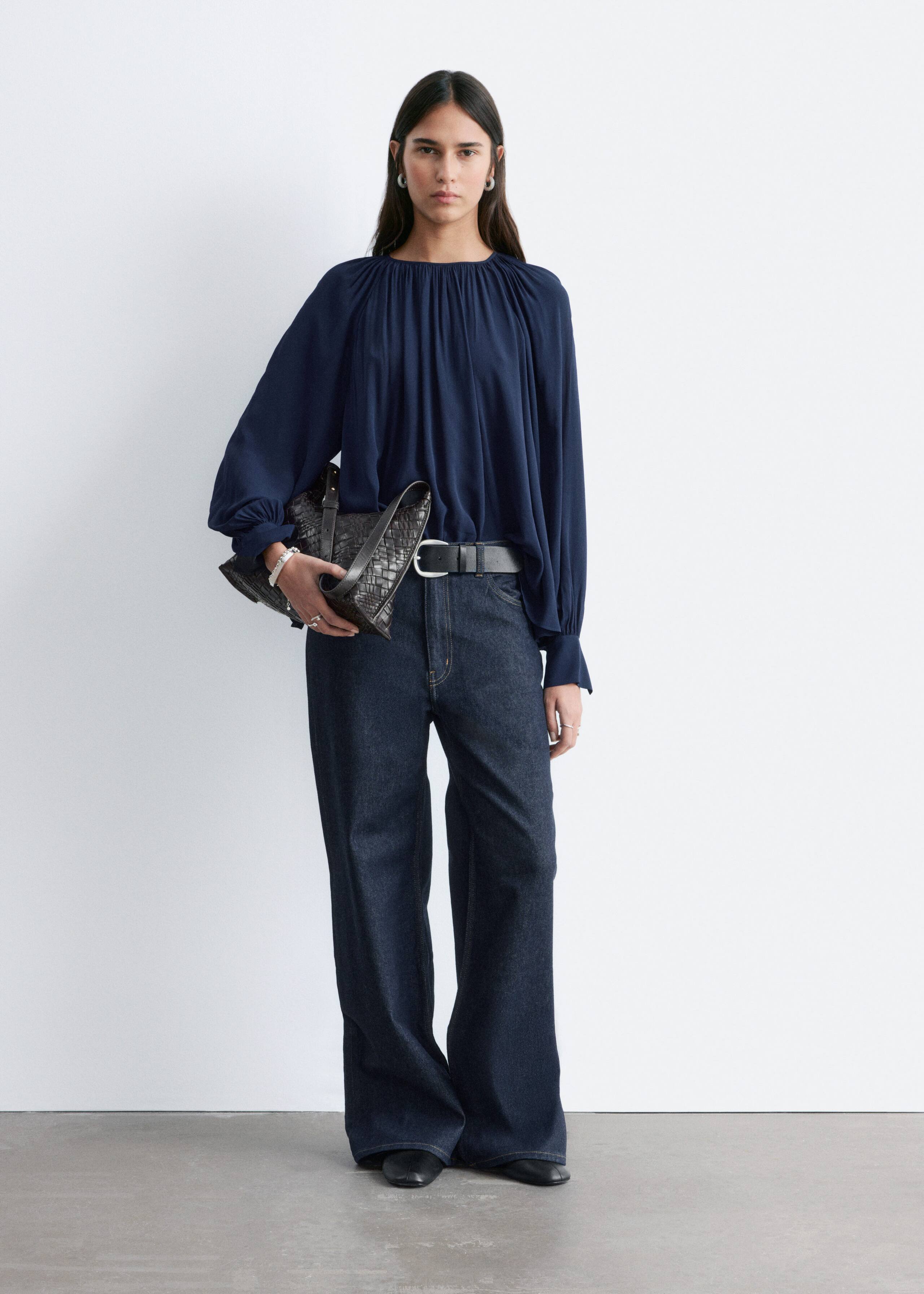 Image of Balloon-Sleeve Blouse