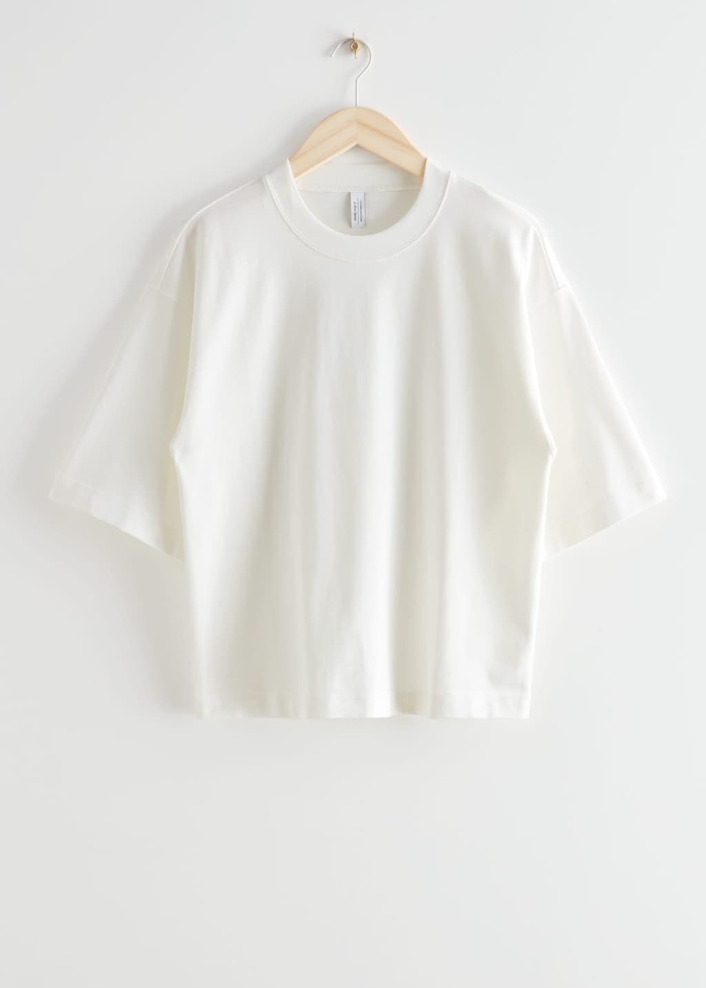Boxy Crewneck TShirt - Light Beige - Bodegón