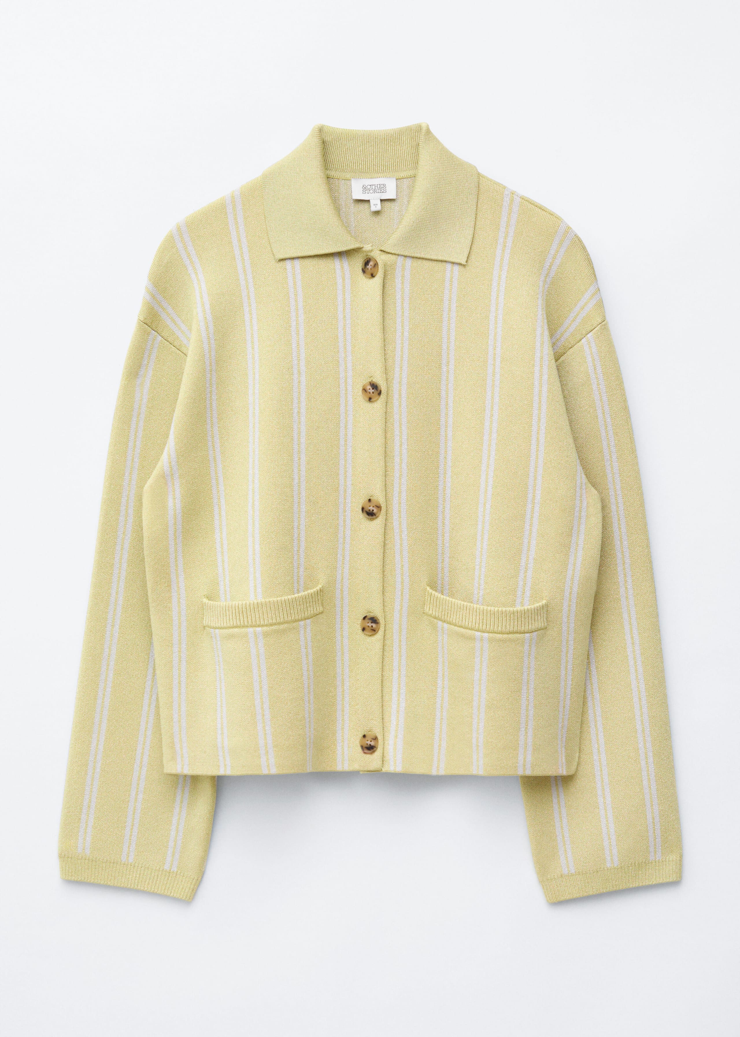 Image of Oversized Polo-Knit Cardigan