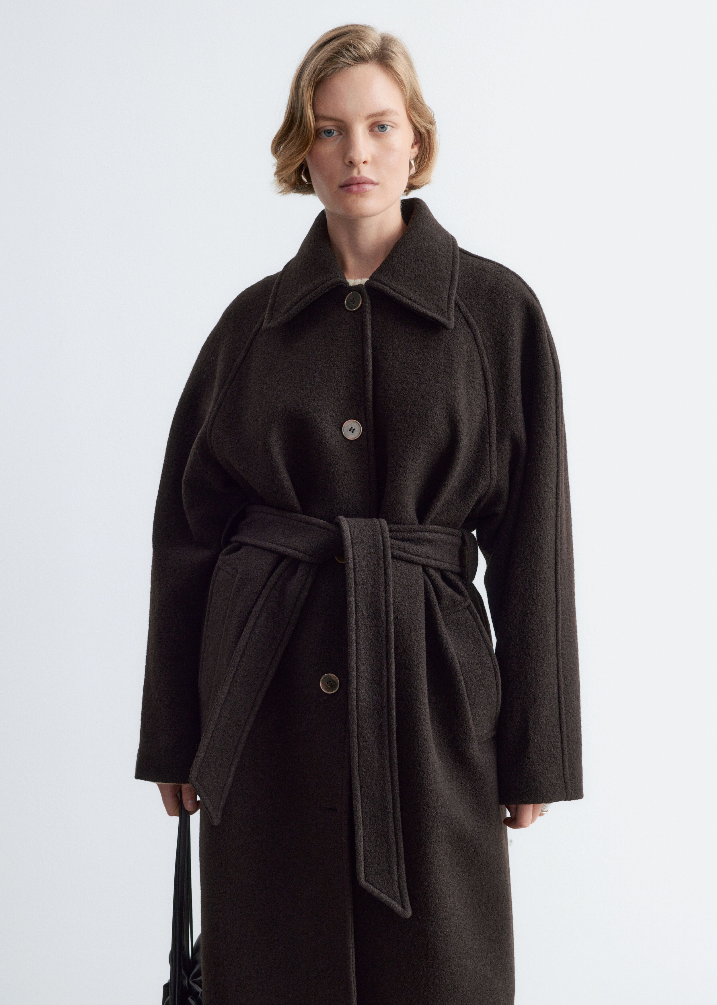 Bouclé Wool Car Coat - Dark Brown - Coats | & Other Stories US