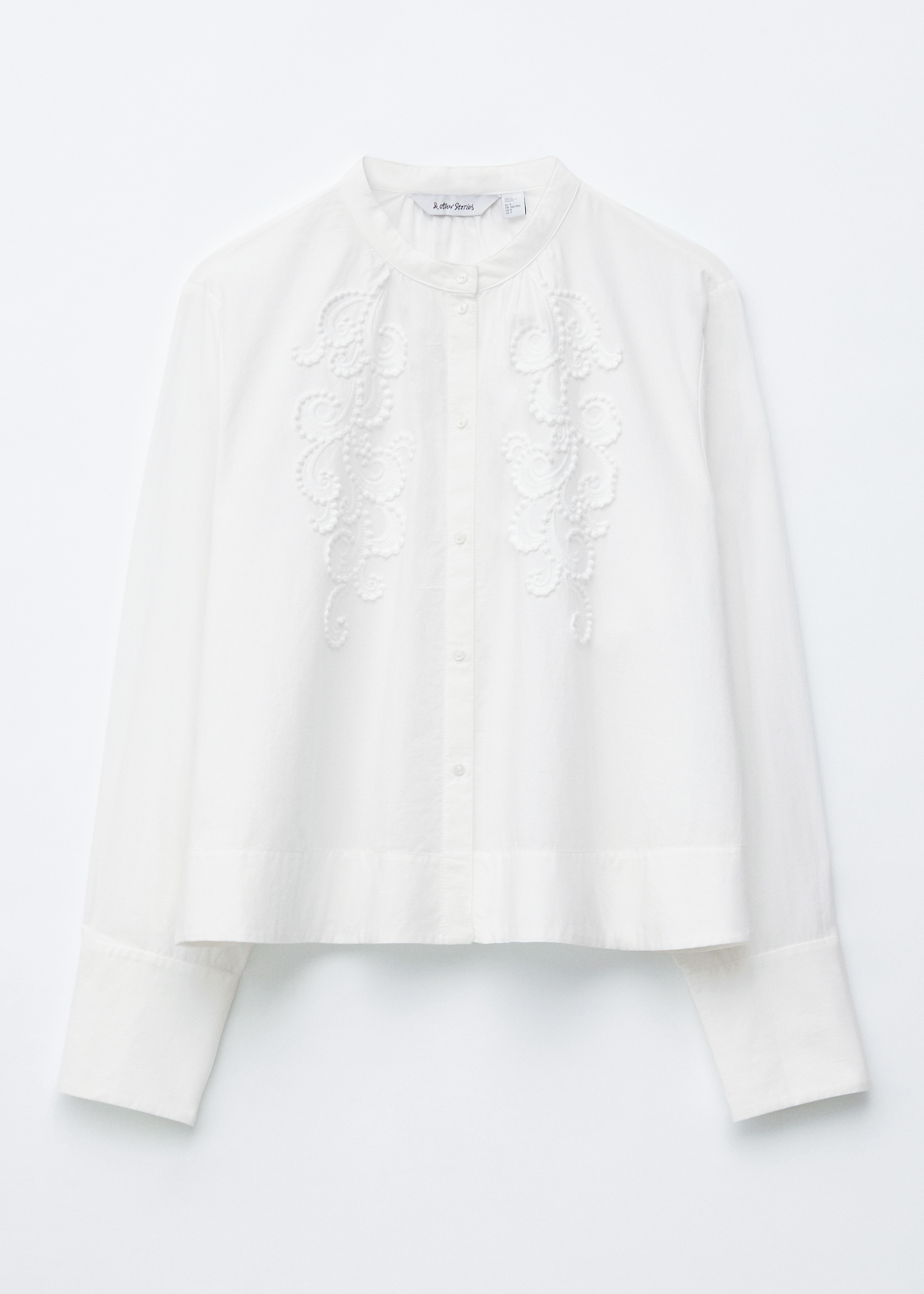 Blusa ricamata in cotone - Bianco/Nero