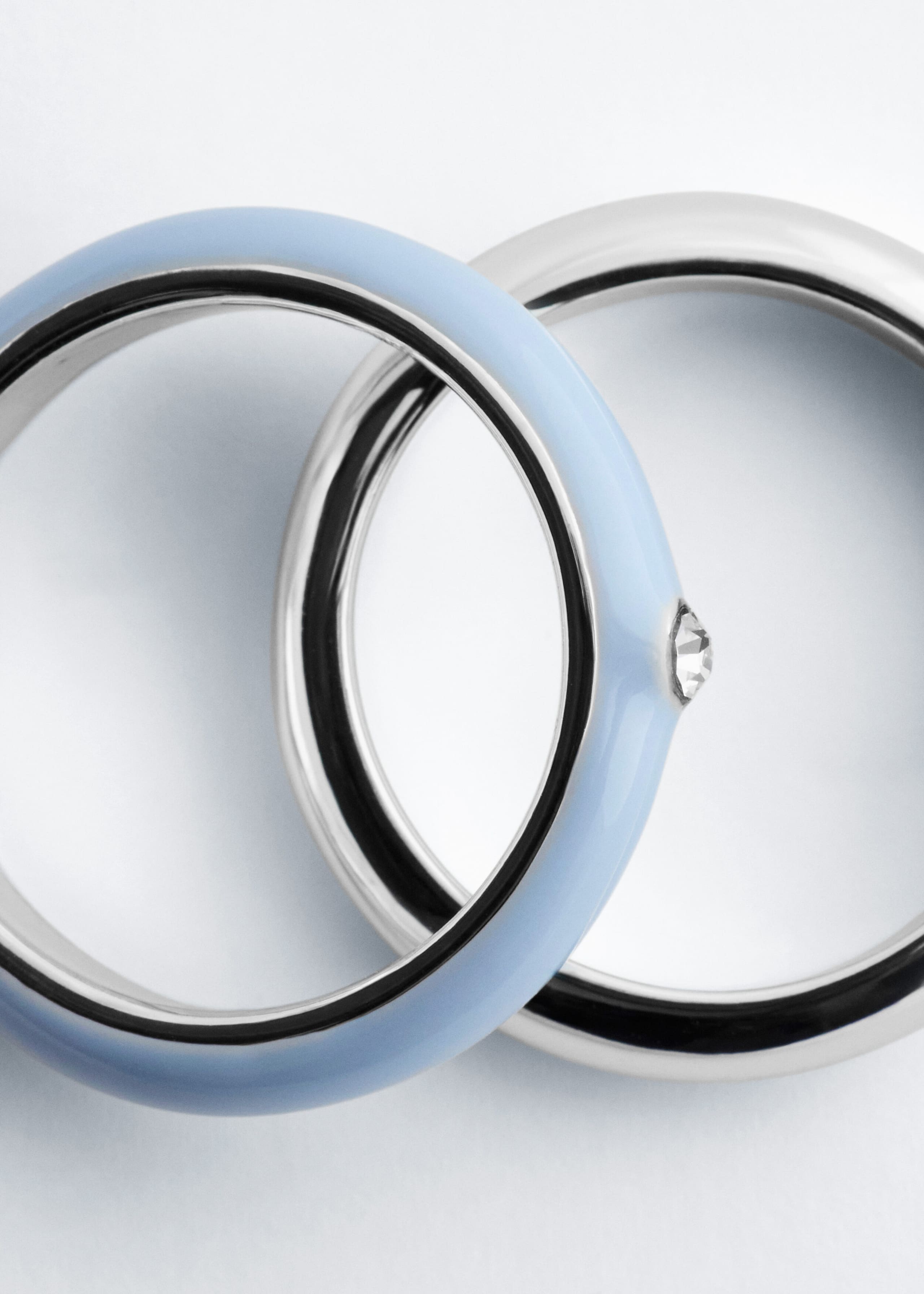 Glass Detail Brass Ring Set - {{variantName}} - Descriptive Detail