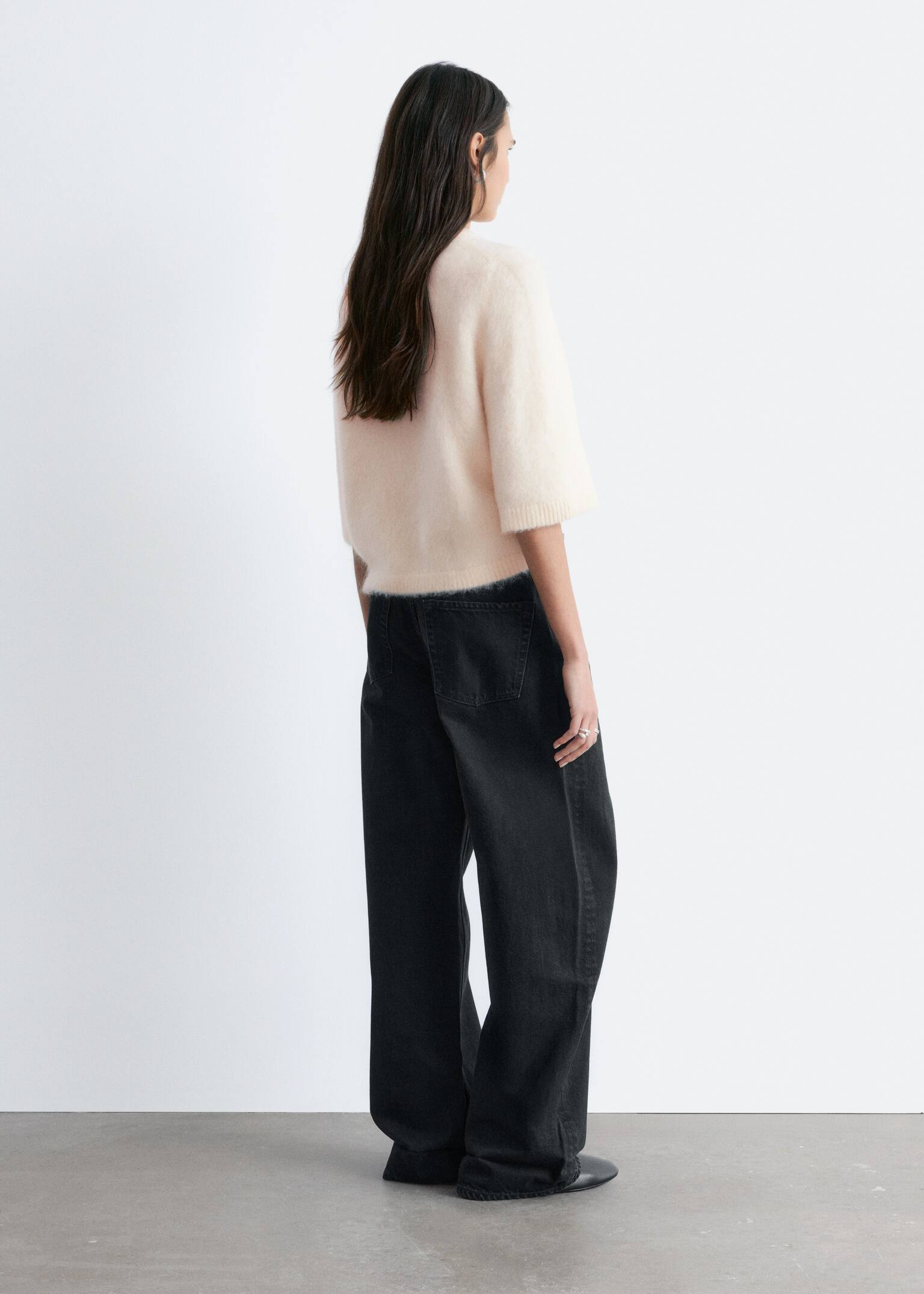 Gebreid T-shirt van een mohairmix - Crème/Bruin/Rood/Donkergeel - 4