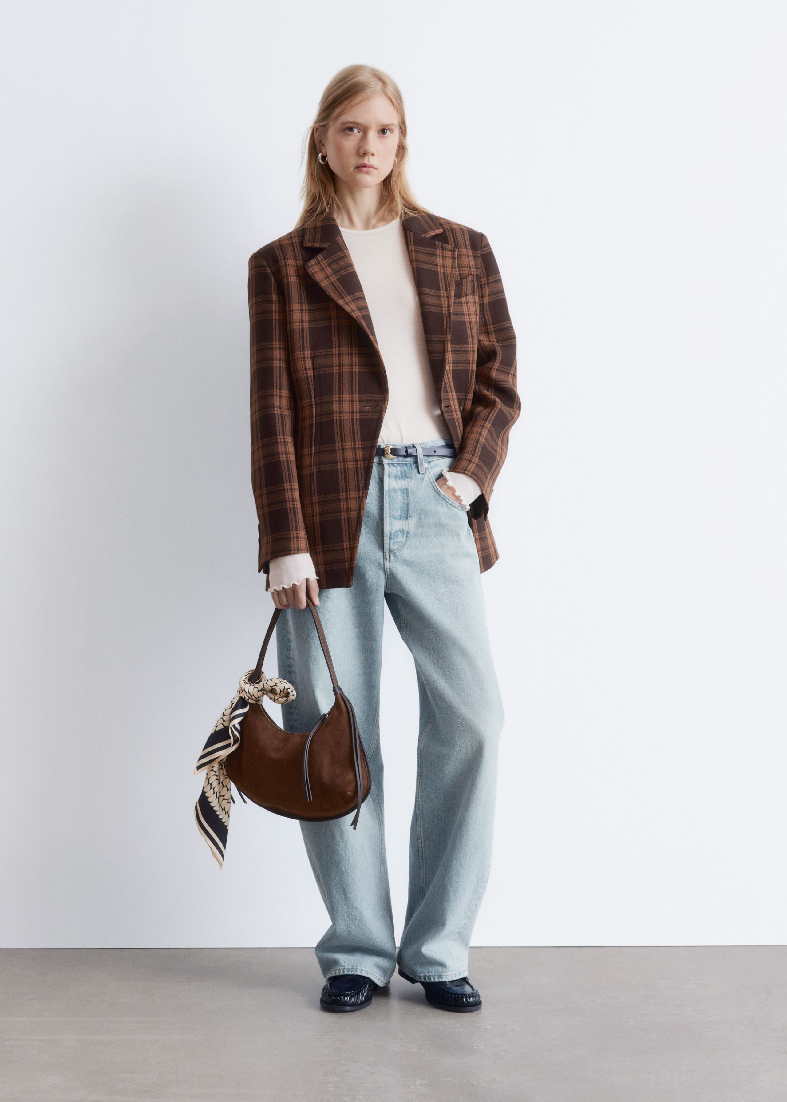 Image of Fitted Shoulder-Pad Blazer