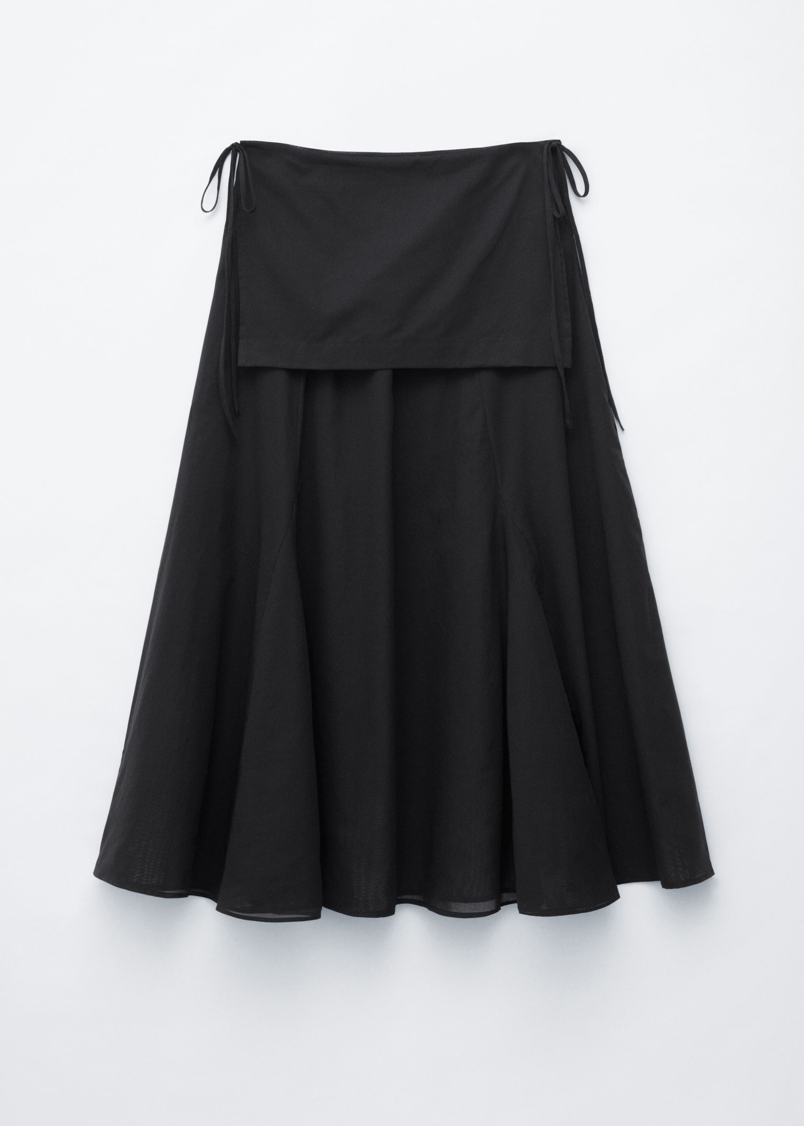 Sheer Apron Midi Skirt - Black - Still Life