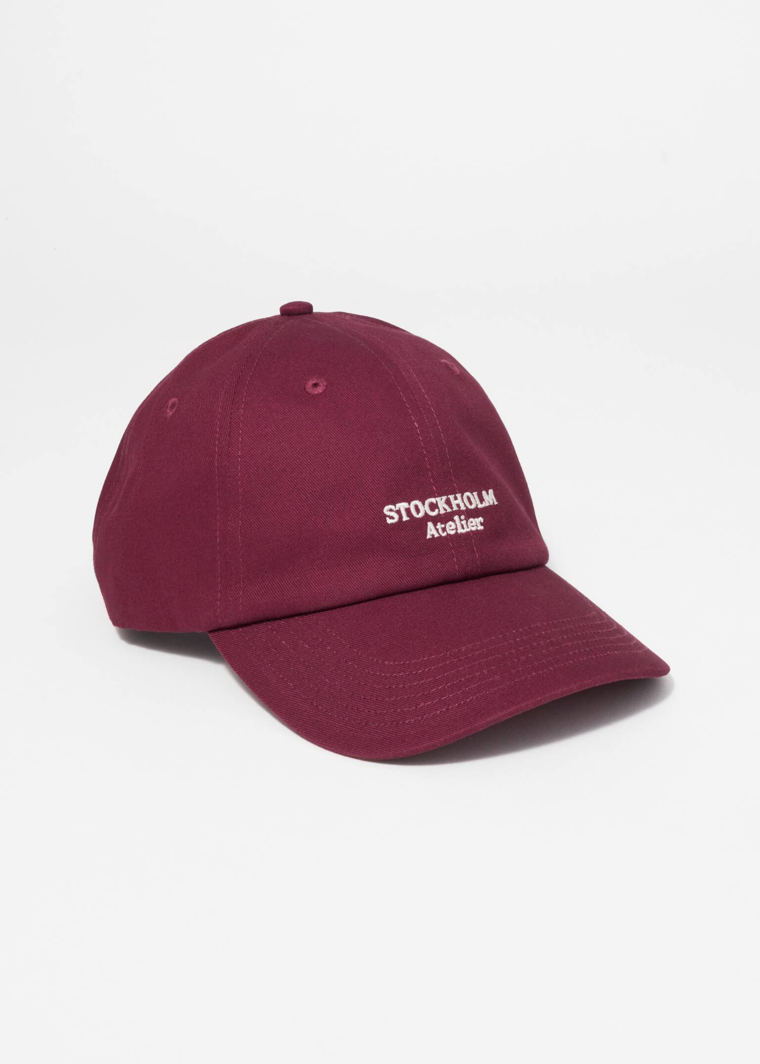 Casquette brodée - Bordeaux/Atelier de Stockholm/Bleu ciel