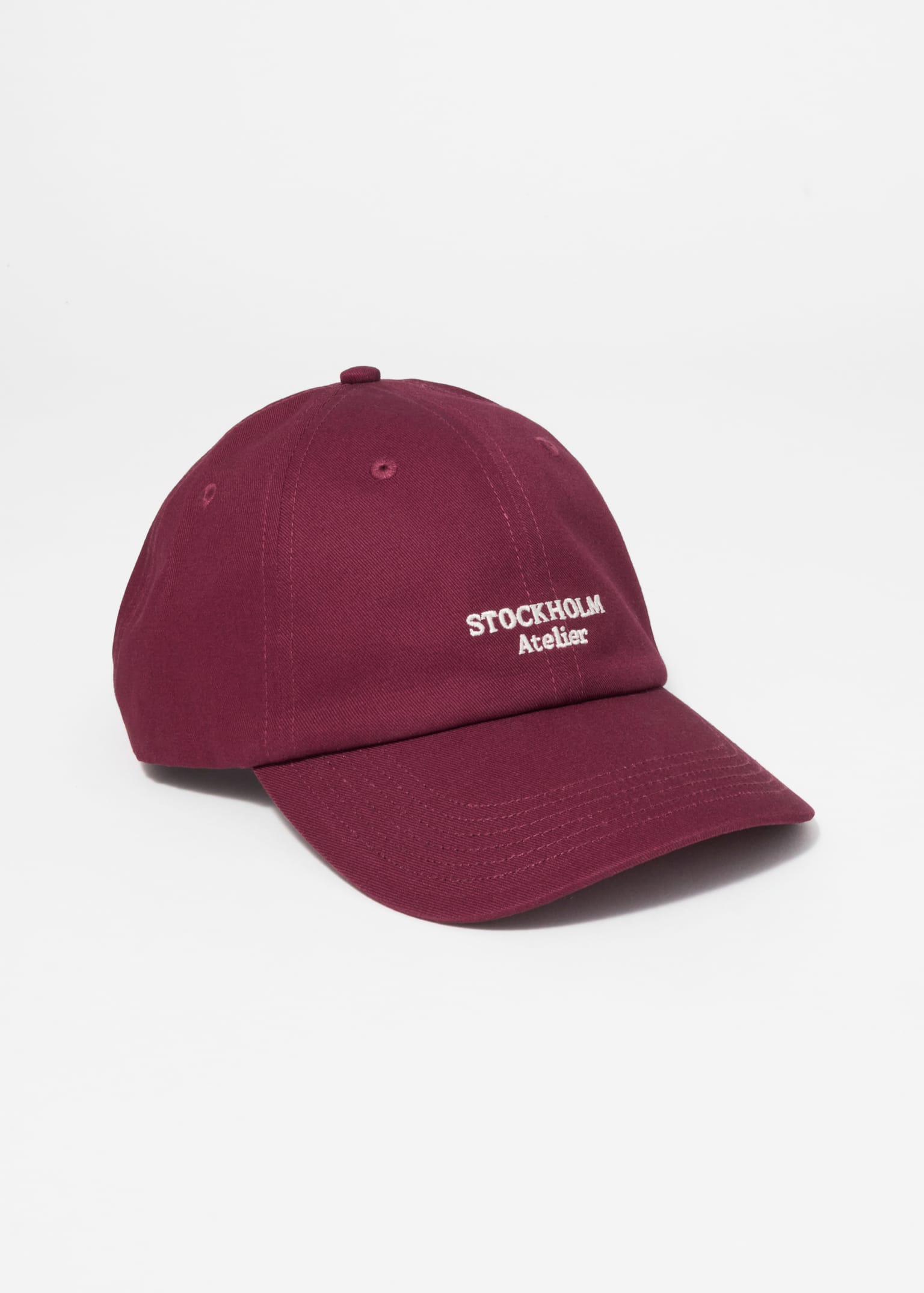 Embroidered Baseball Cap - Burgundy/Stockholm Atelier