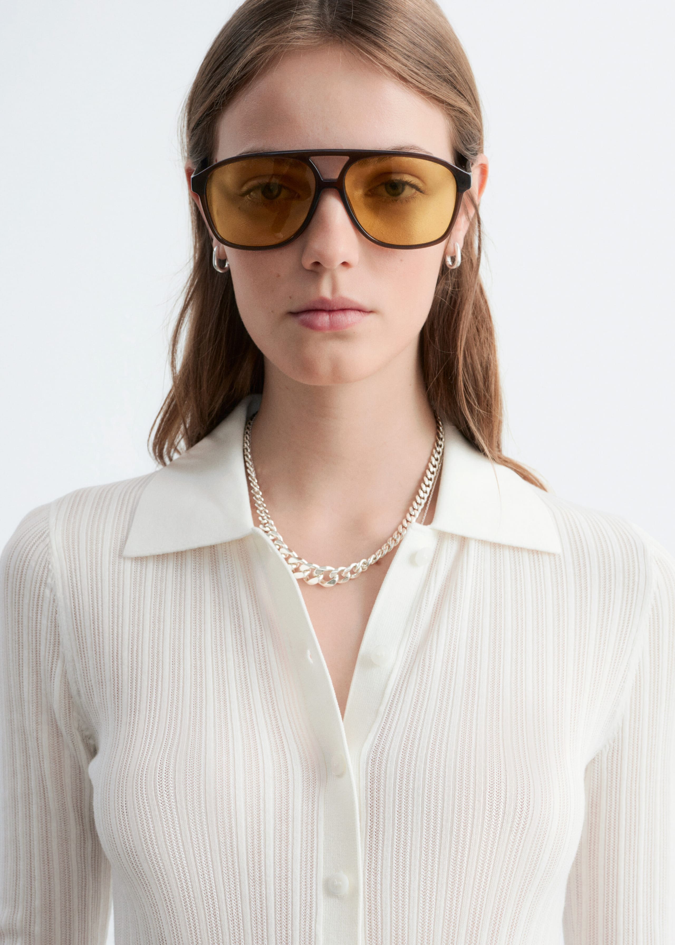 Image of Geripptes Pointelle-Poloshirt