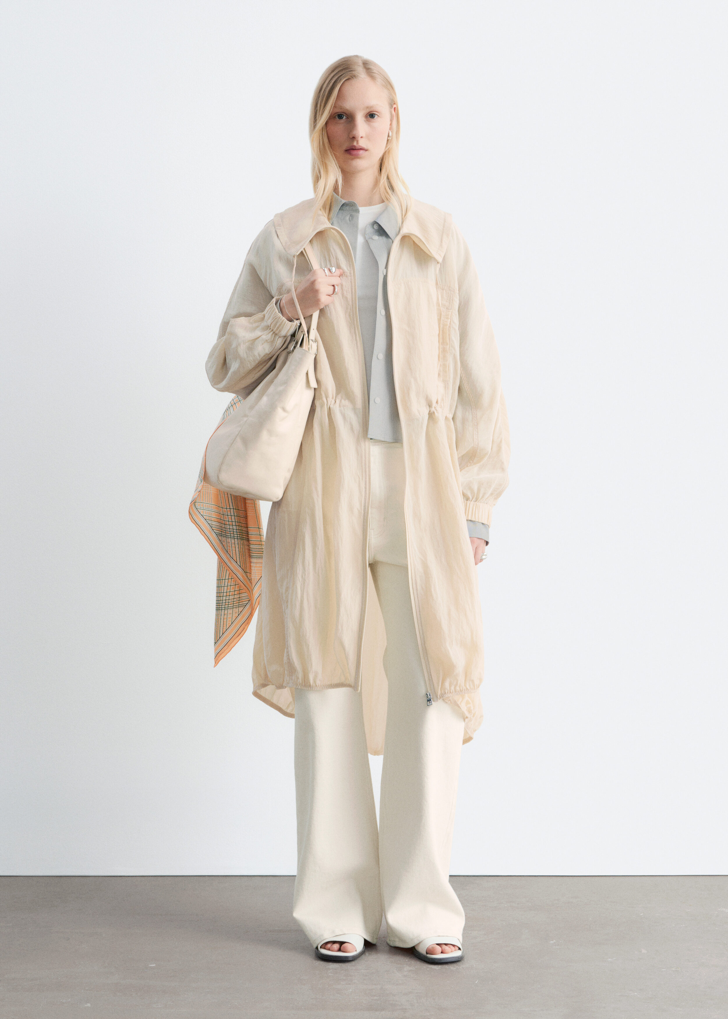 Drawstring Parka Coat