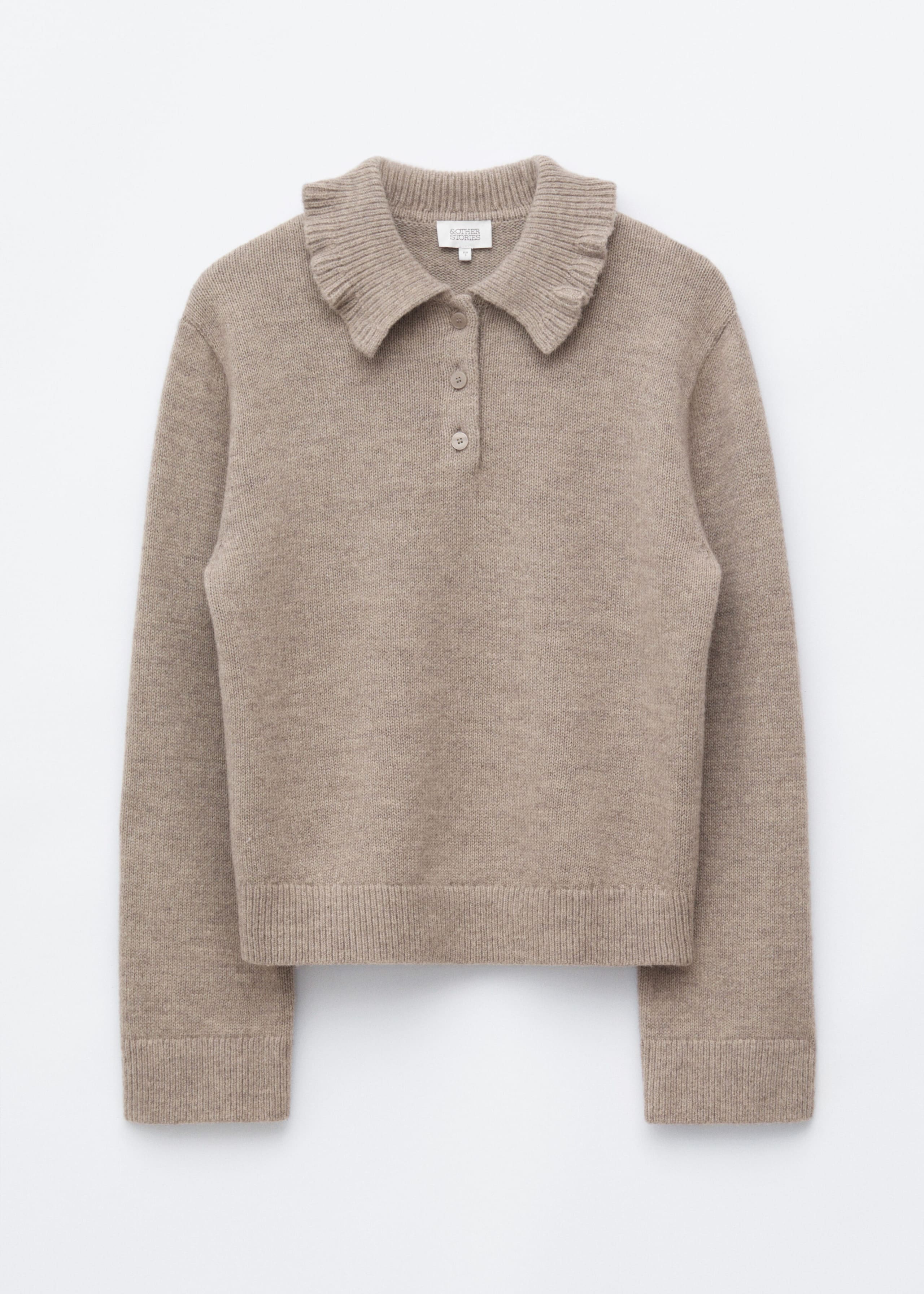 Ruffle-Collar Jumper - Beige - Still Life
