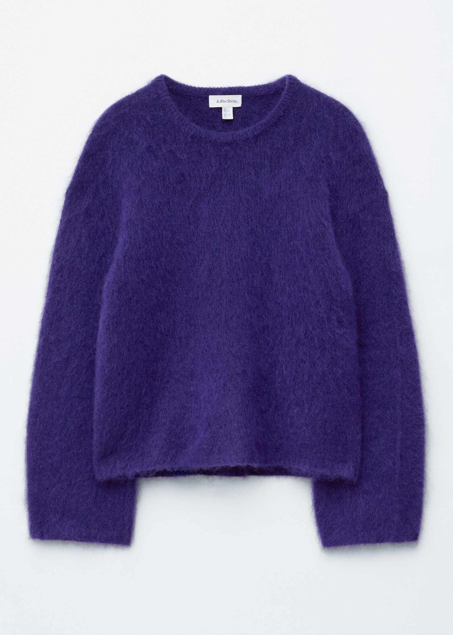Pullover in misto mohair spazzolato - Viola scuro