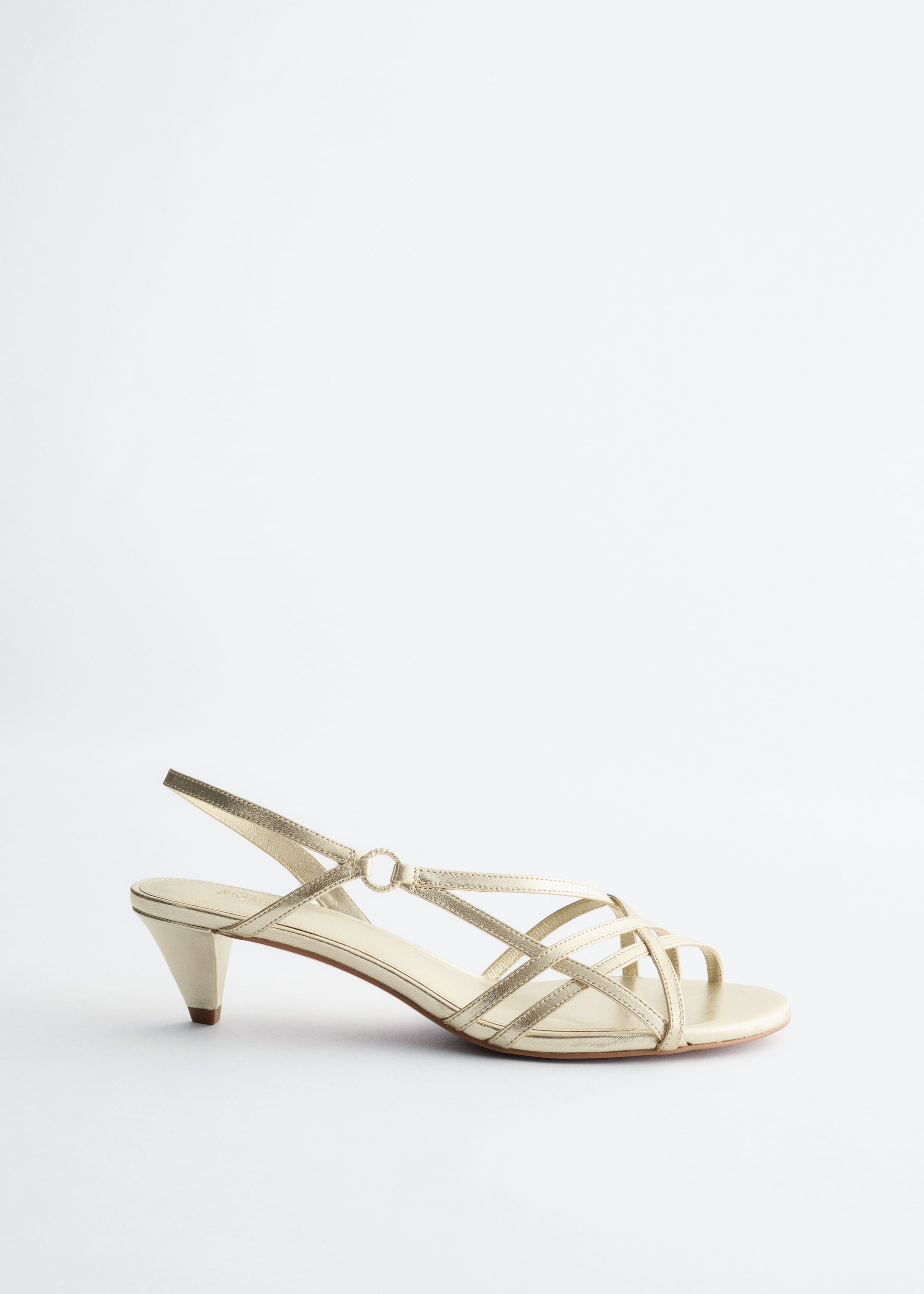 Strappy Leather Sandals - Gold - Still Life