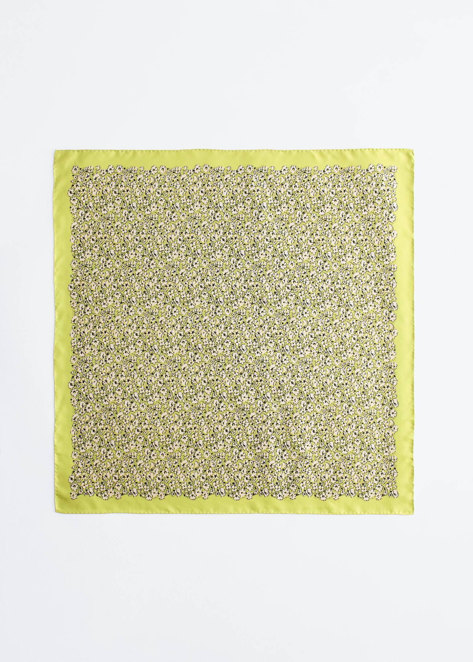 Jedwabna chusta z kwiatowym wzorem - Żółty kwiatowy wzór/Czerwony kwiatowy wzór - 2