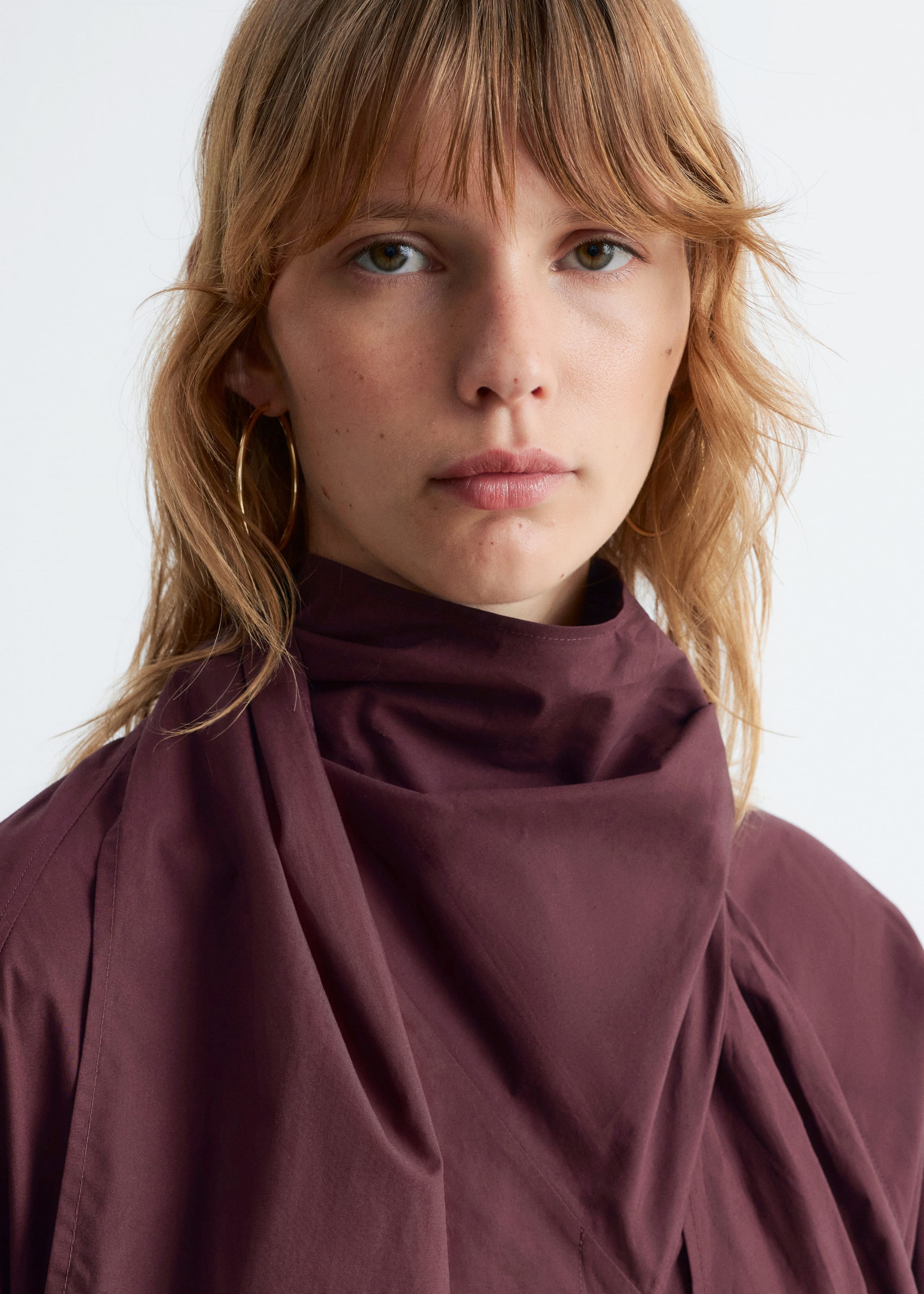 Image of Scarf-Detail Shirt