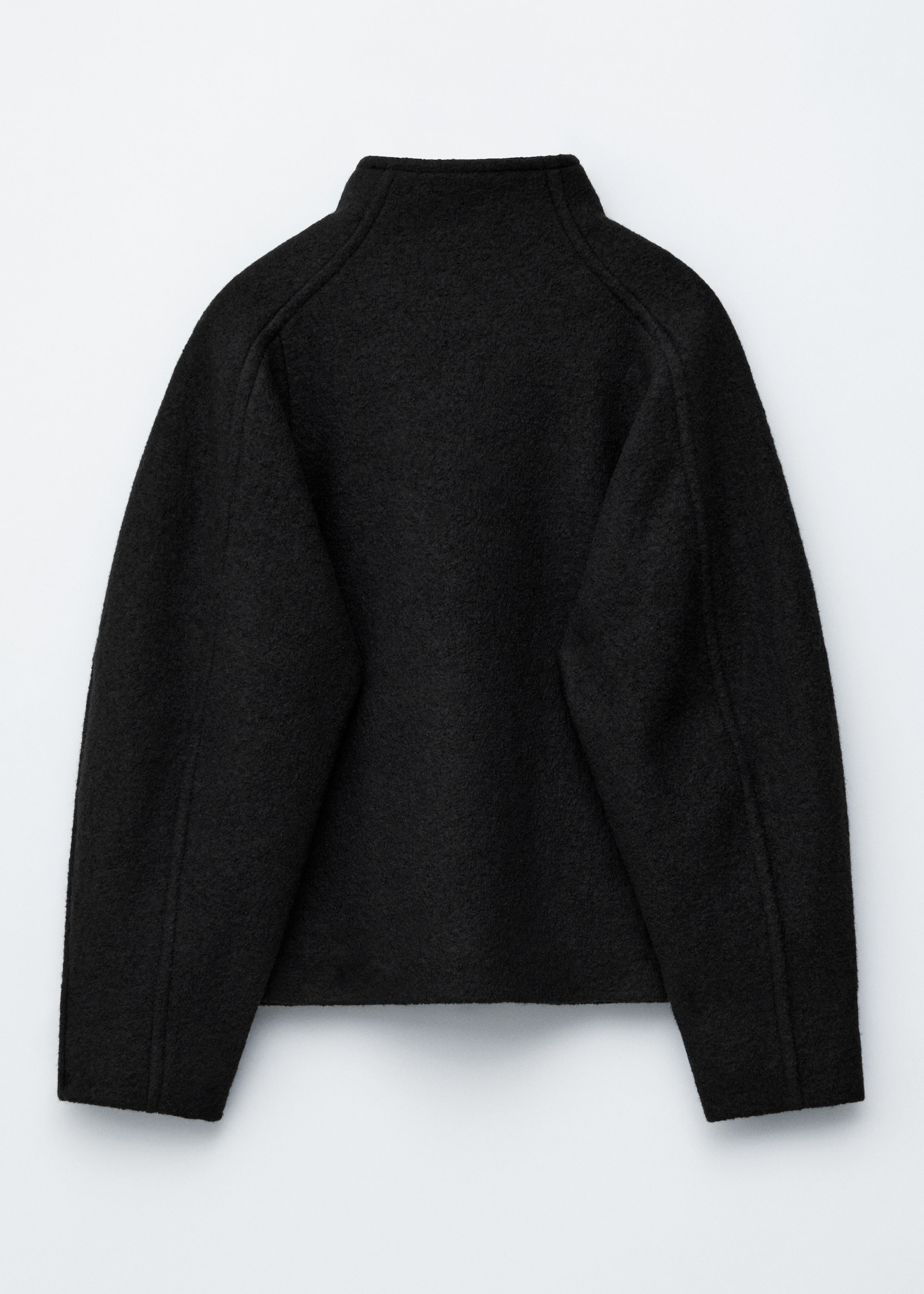ジャケット・アウター Ange wool short coat black Japanese Fabric Double Breasted Wool Chester Coat - Black