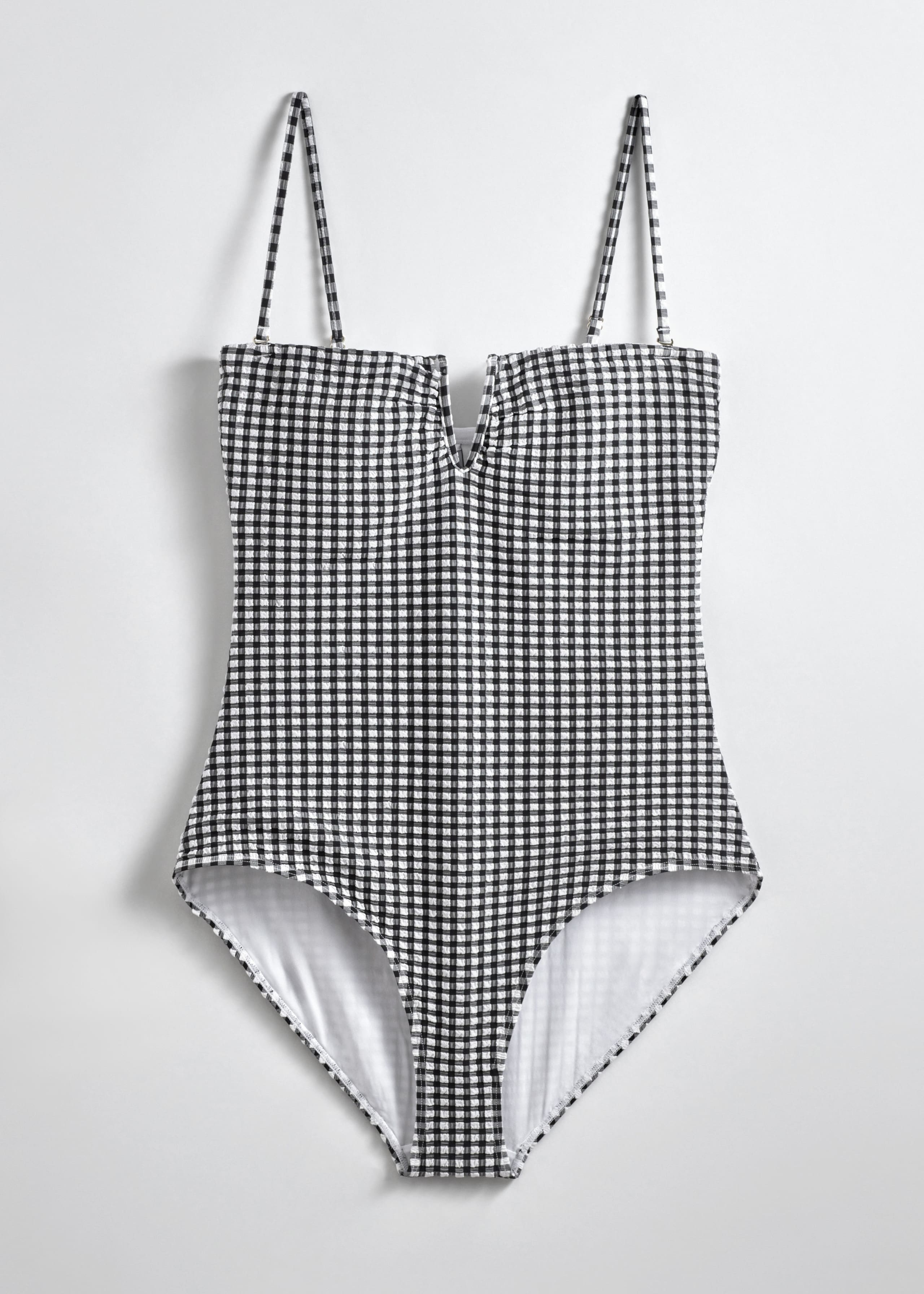 Bandeau Swimsuit - Black/White Checks - Still Life