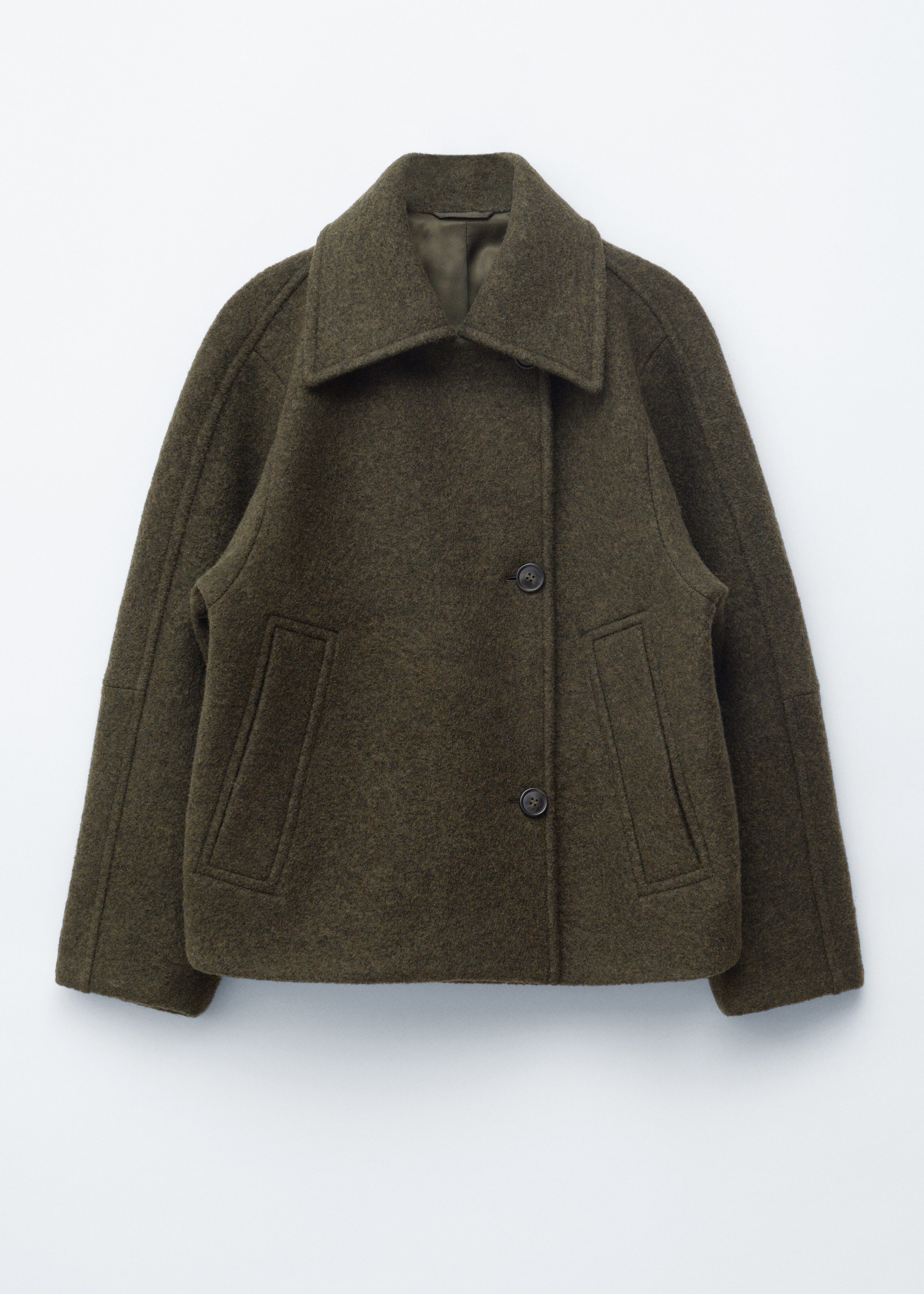 Oversized Wool Jacket - Dark Khaki Green - & Other Stories US