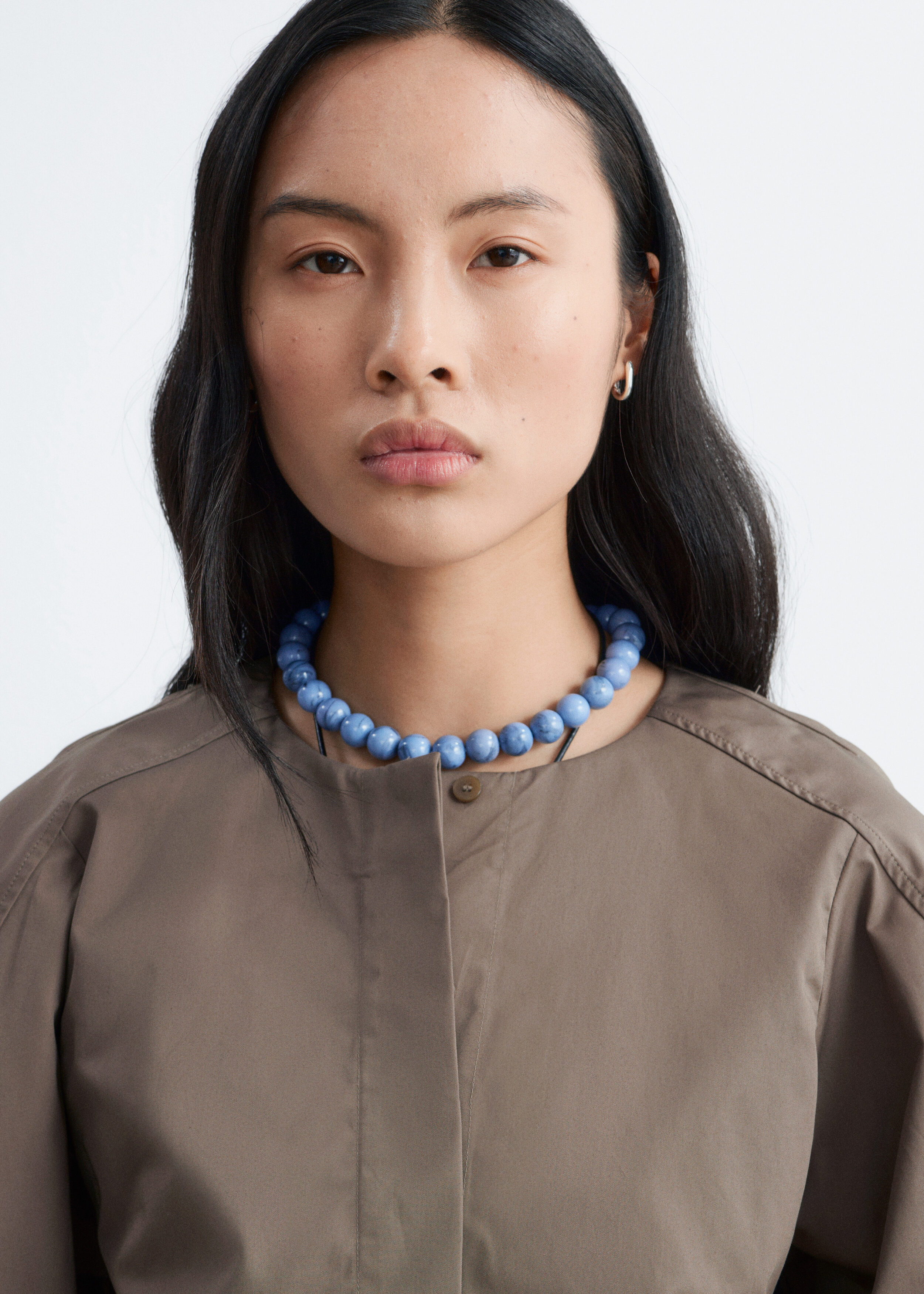 アパルトモン No Collar Volume Sleeve Blouse Neon Rose oversized sailor collar fitted blouse in red | ASOS