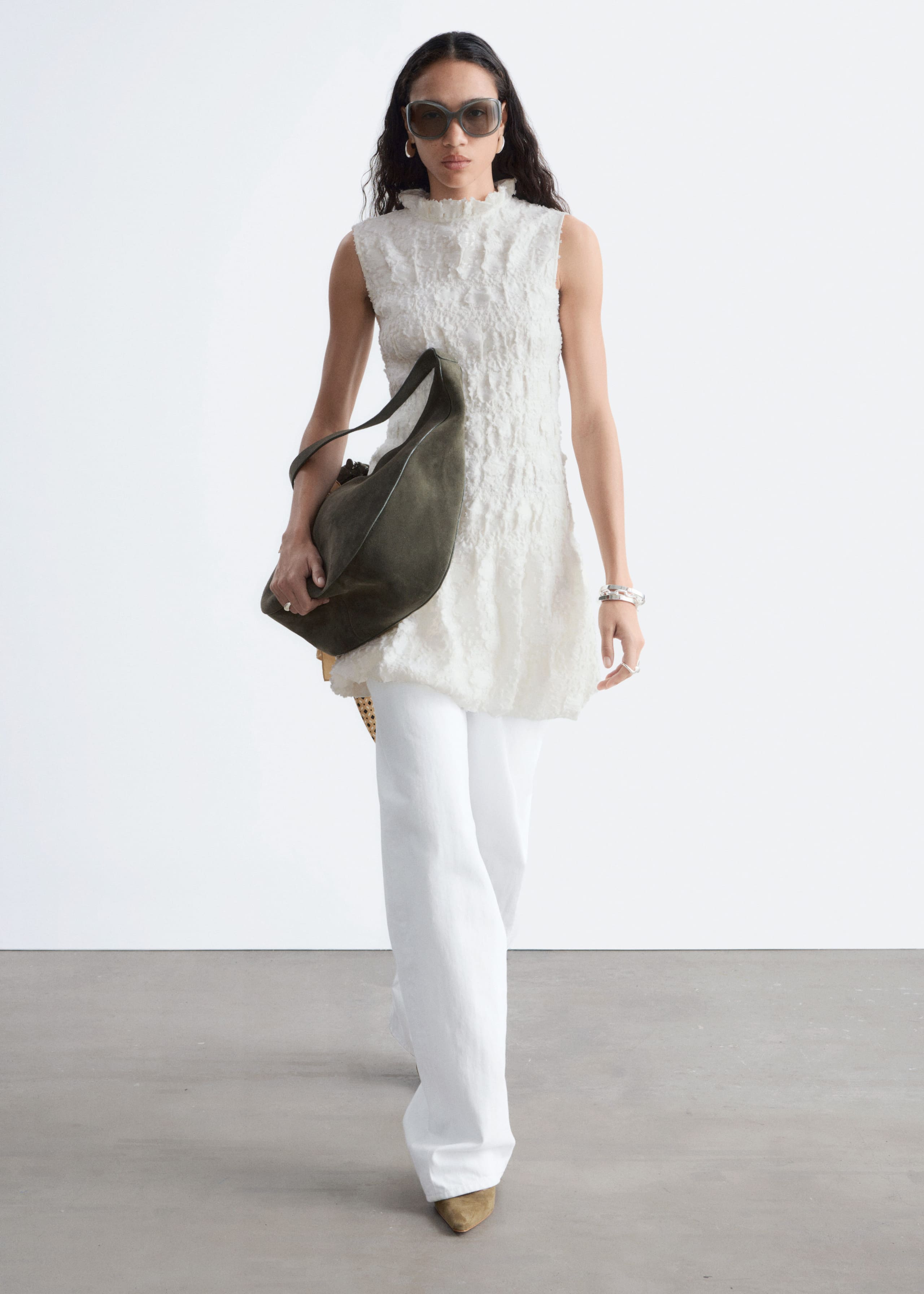 Smock Mini Dress - Yellow - Lookbook