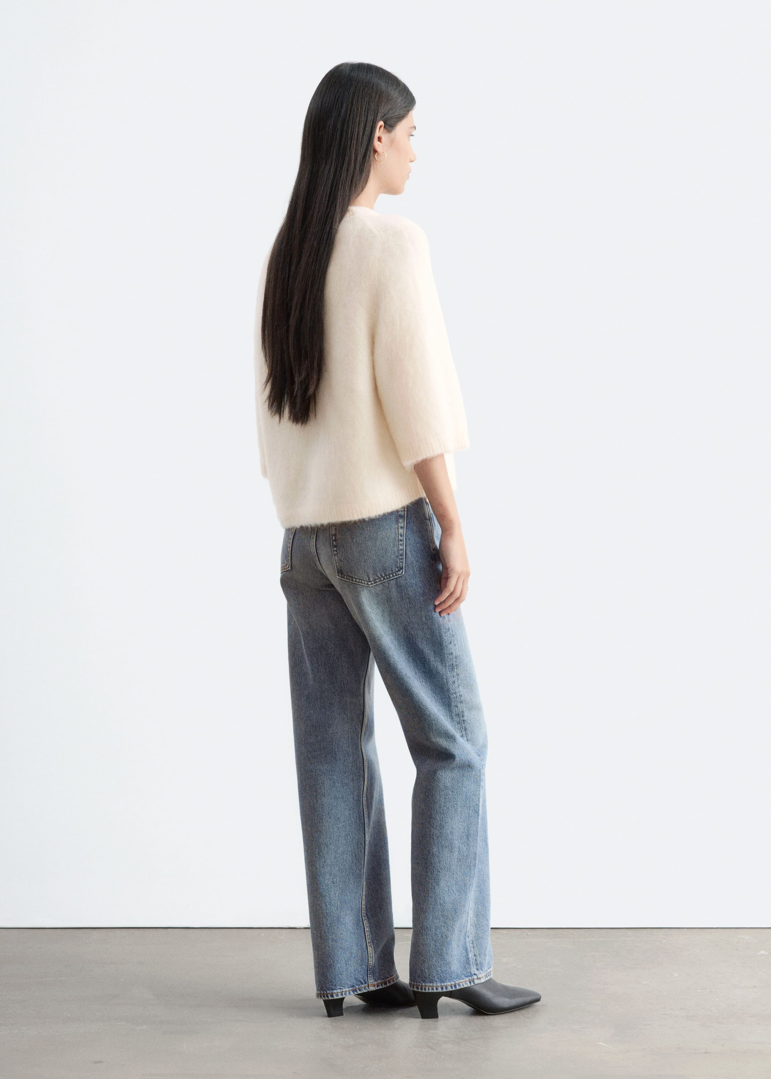 Mohair-Blend Knitted T-shirt - Cream - Lookbook