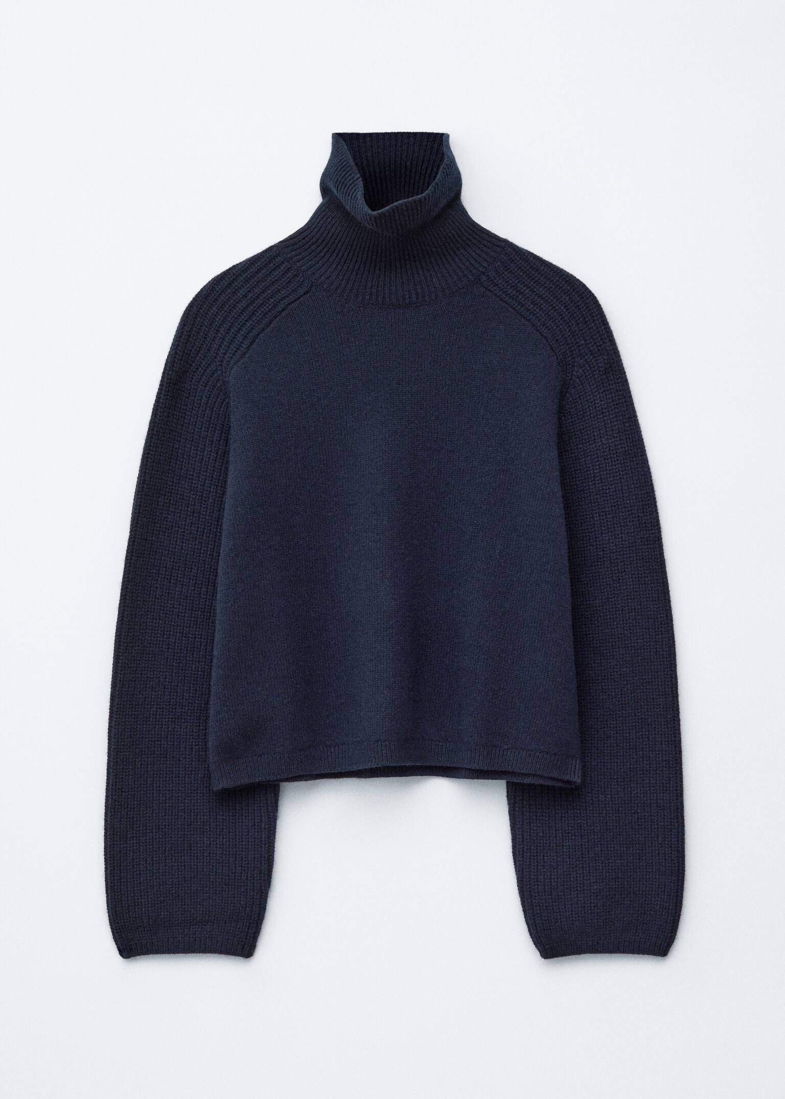 Boxy Turtleneck Jumper - Dark Blue/Dark Brown/Dark Grey - 2