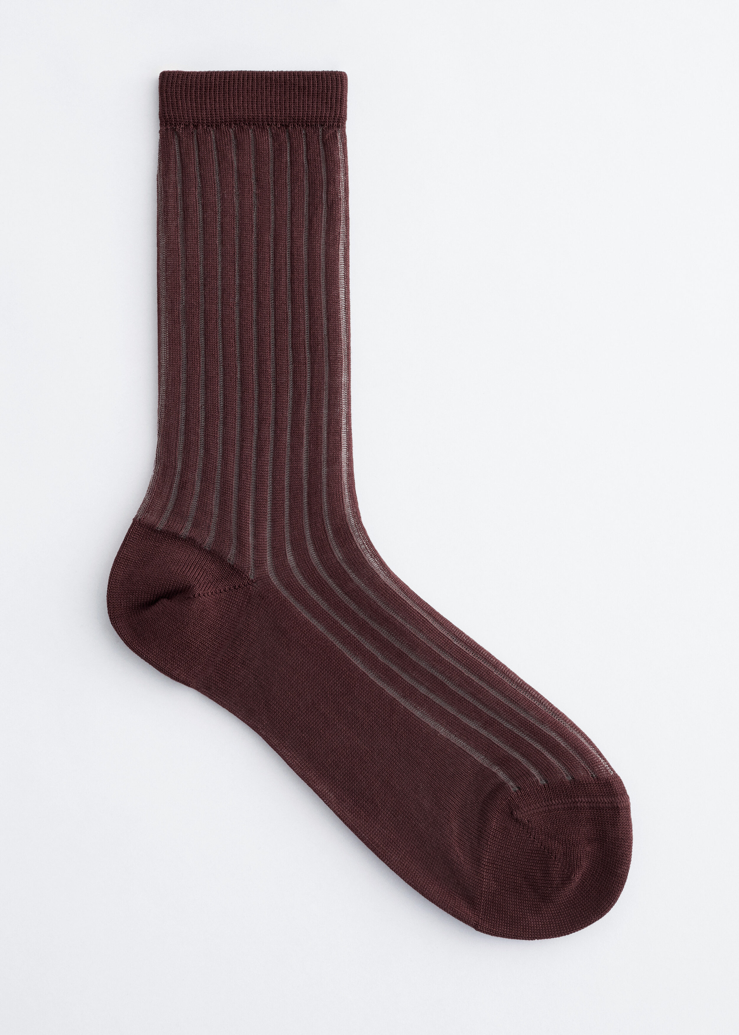 Ribbed Sheer Socks - Dark Brown - Clothing | & Other Stories GG