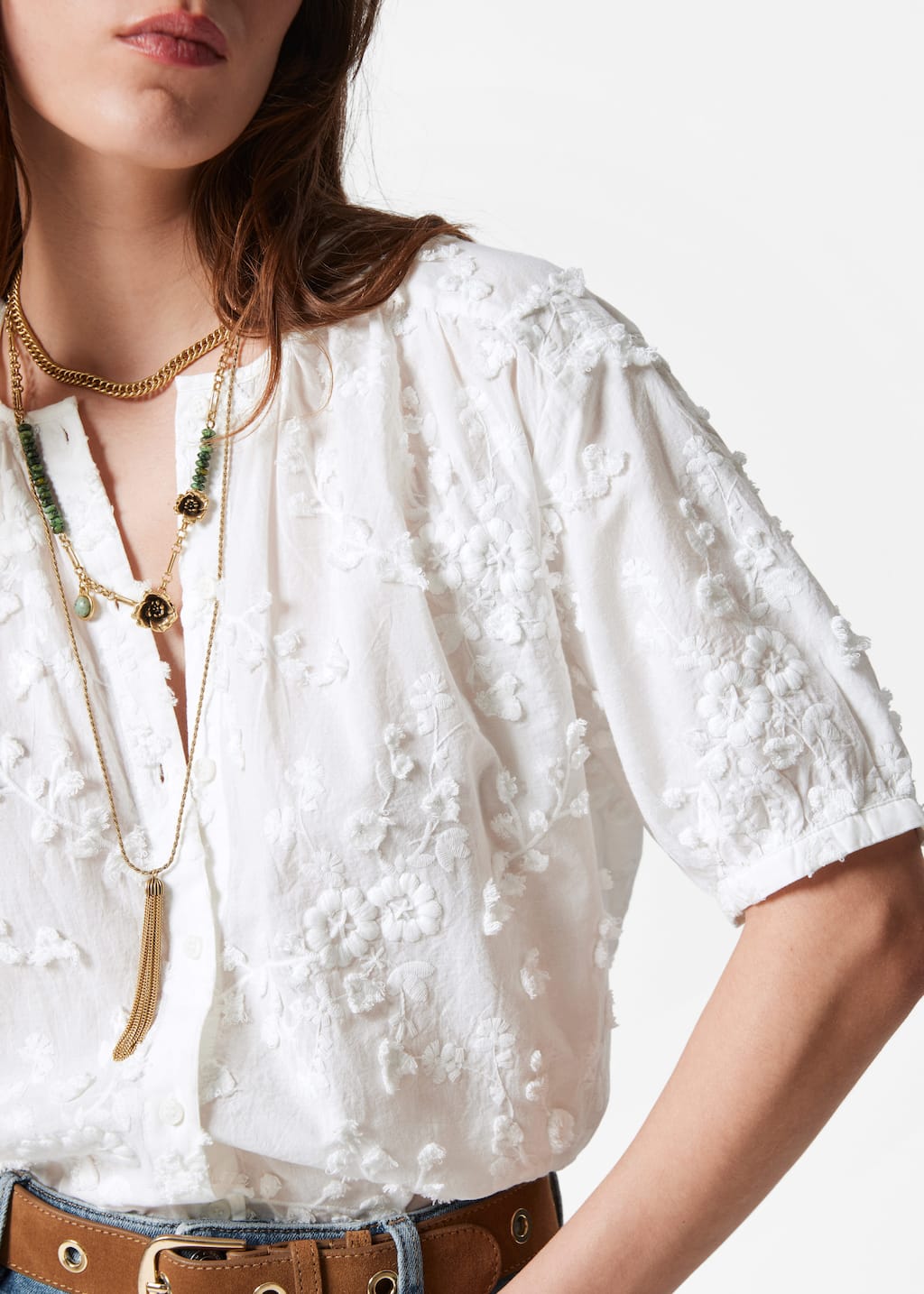 Image of Oversized Puff-Sleeve Blouse