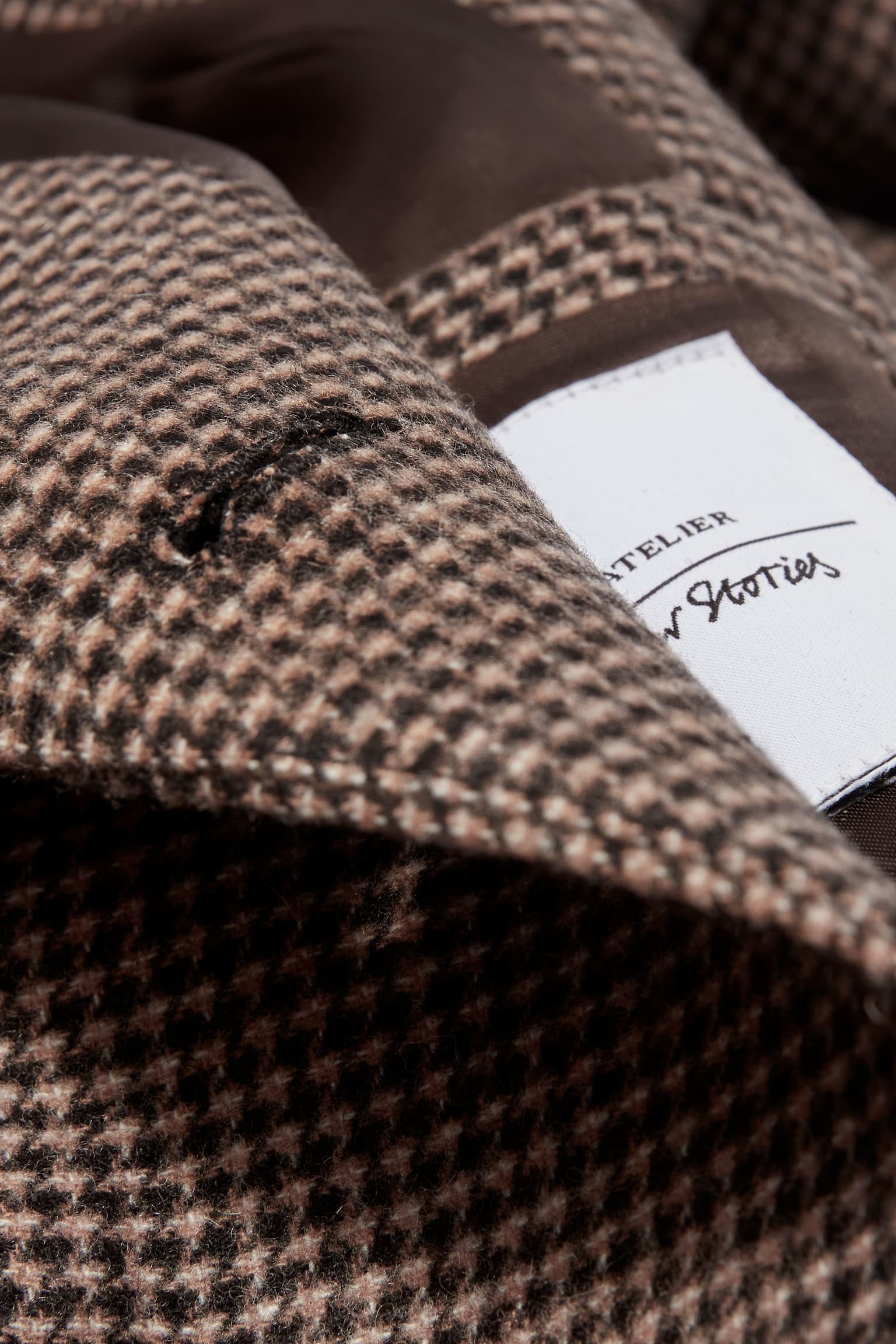 Wool Blazer - Brown Houndstooth/Grey Tweed - 5