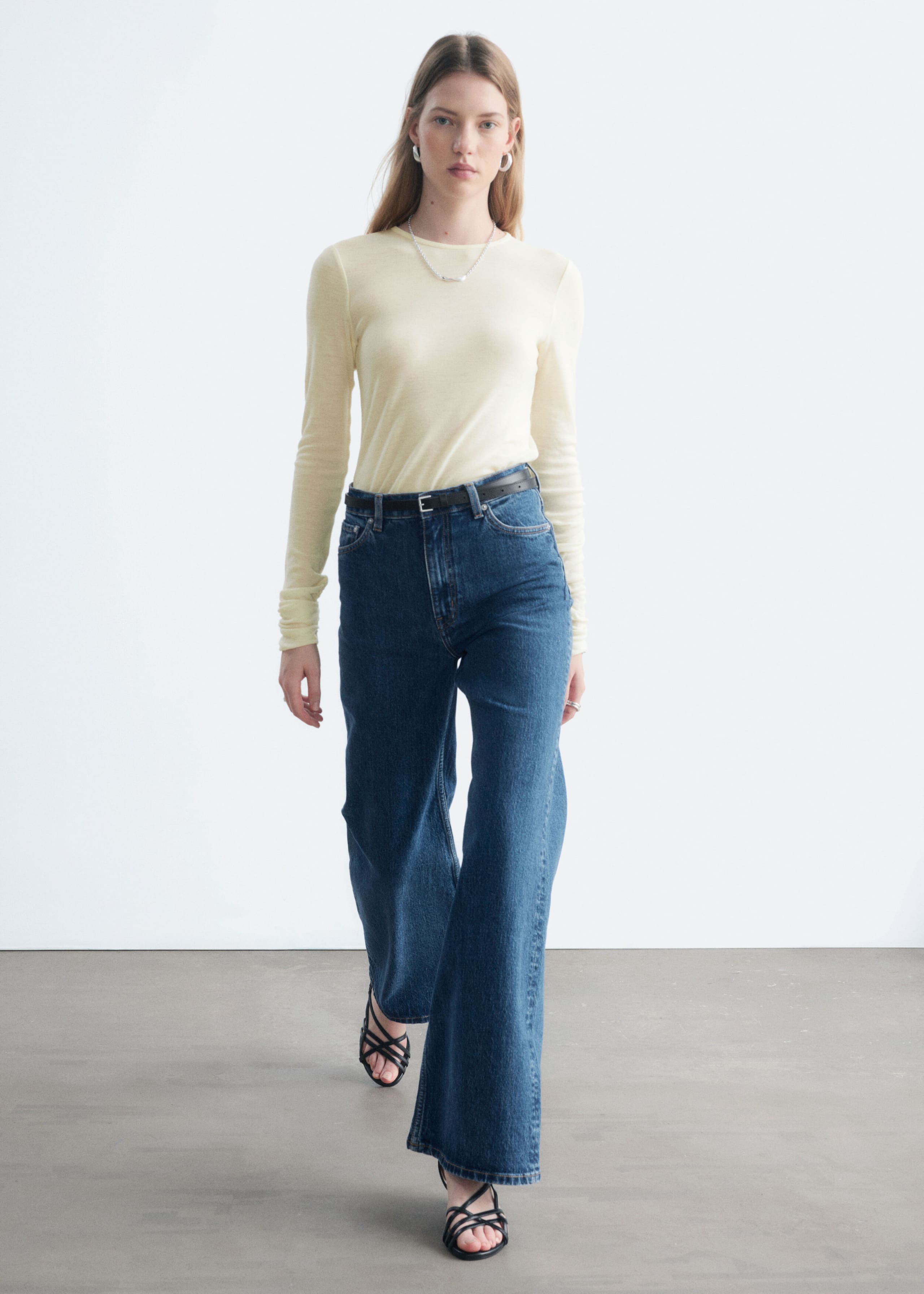 Wide-Leg Jeans - Mid Blue - Lookbook