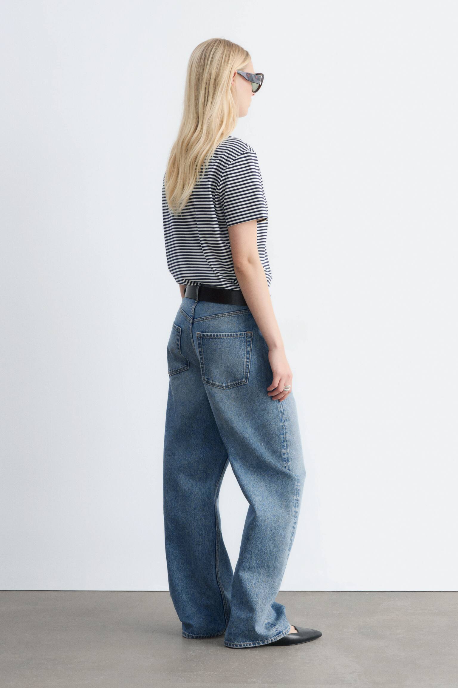 Bavlněné tričko s kulatým výstřihem - Námořnické/Bílé Pruhy/Tmavě hnědá/Světle růžová/Světle Modrá/Růžovo-Hnědé Pruhy/Lila/Bílá/Žlutá/Černá/Červená - 3