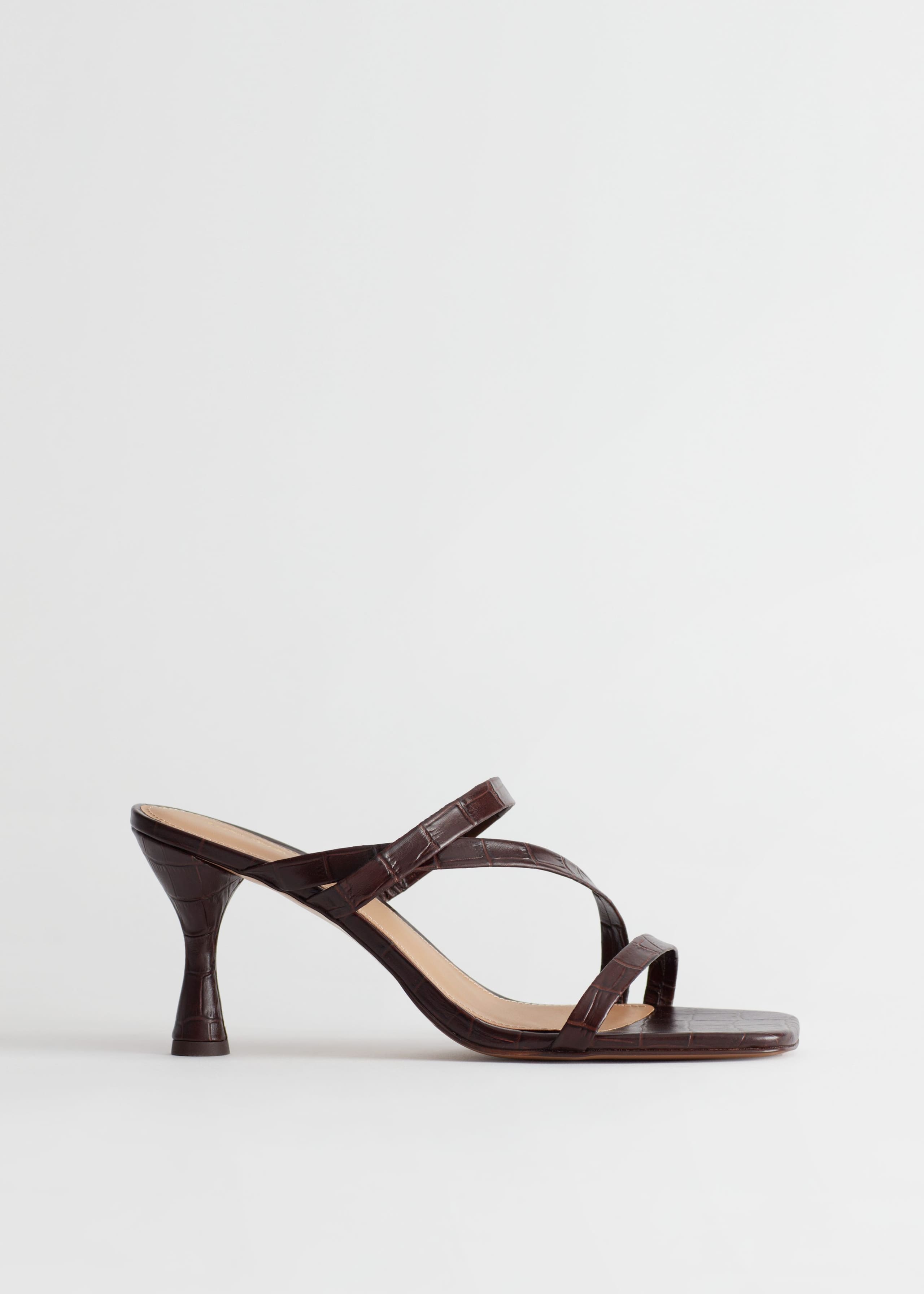 Image of CrocEmbossedHeeledSandals