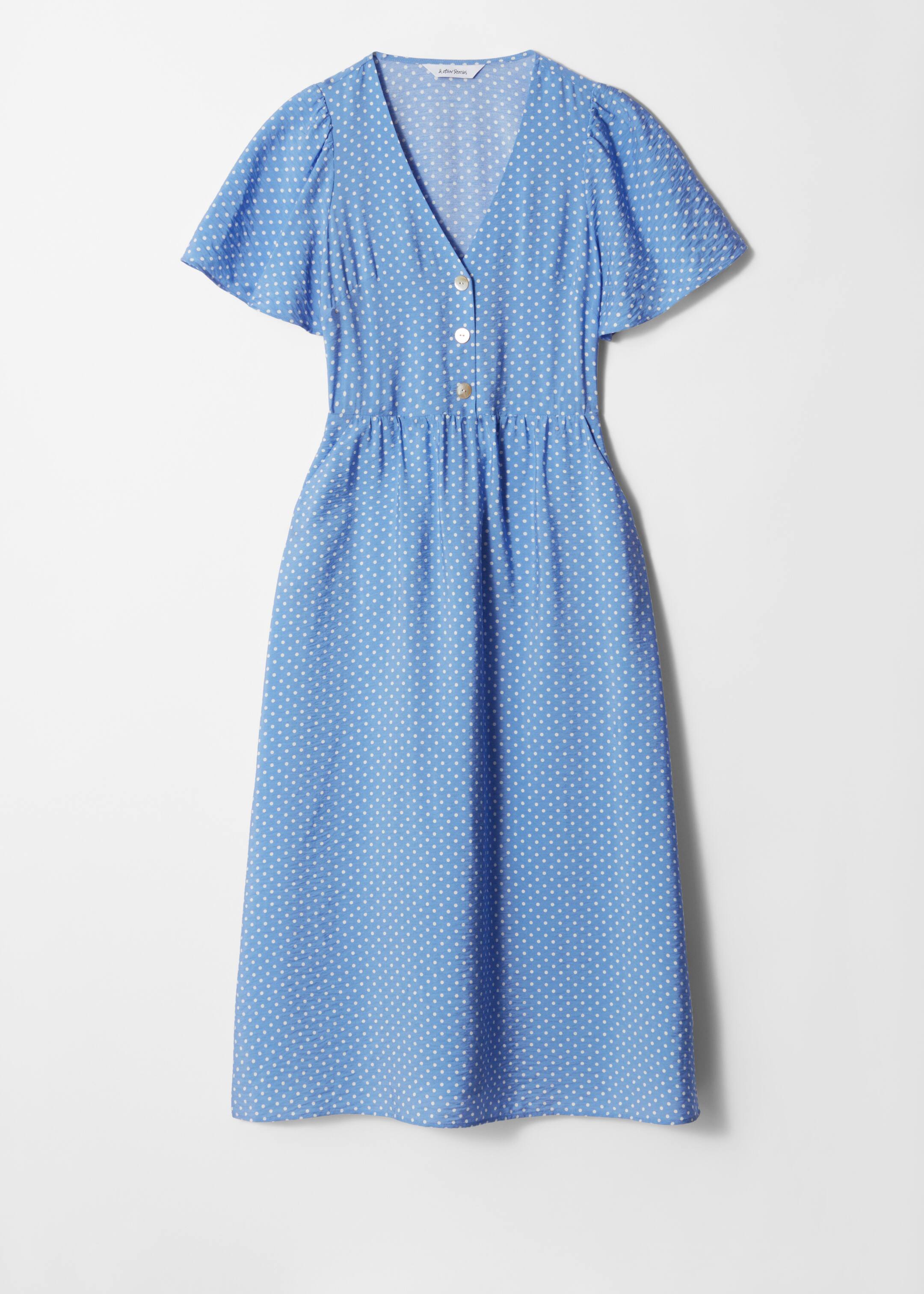 Ver imagem maior: Vestido midi com decote em V - Azul às bolinhas - SENHORA | H&M PT 4