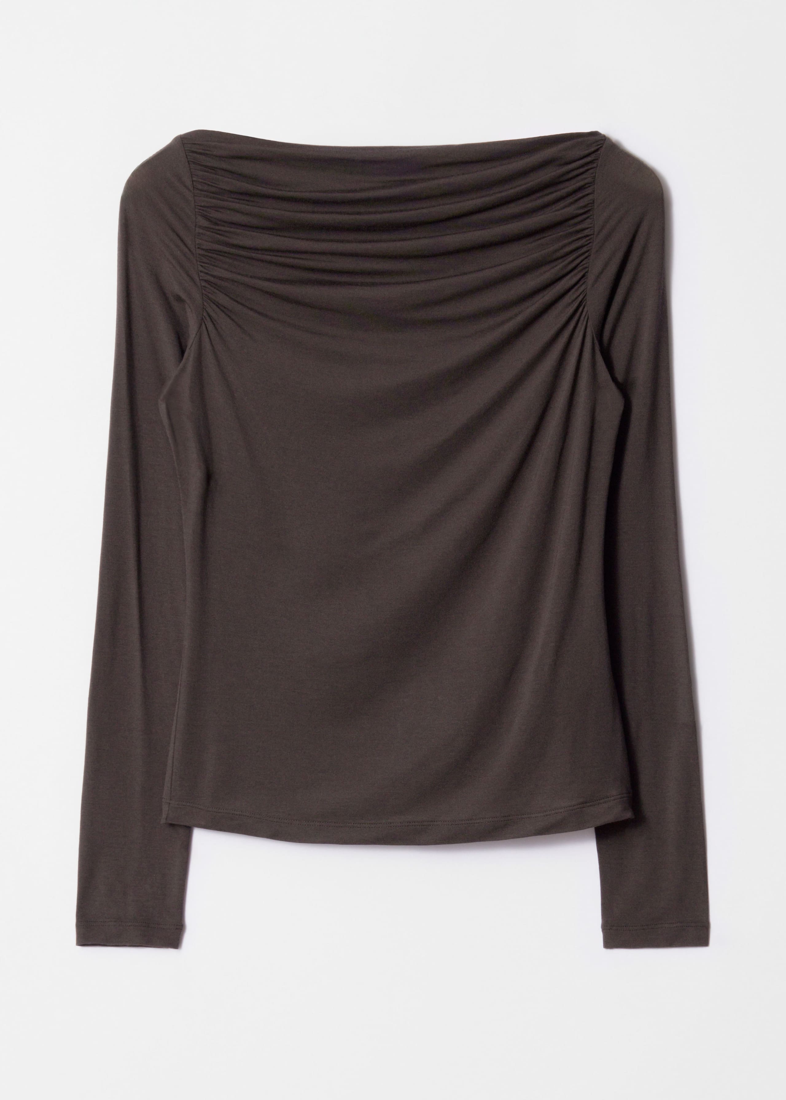Draped Boatneck Top - Mole - Still Life