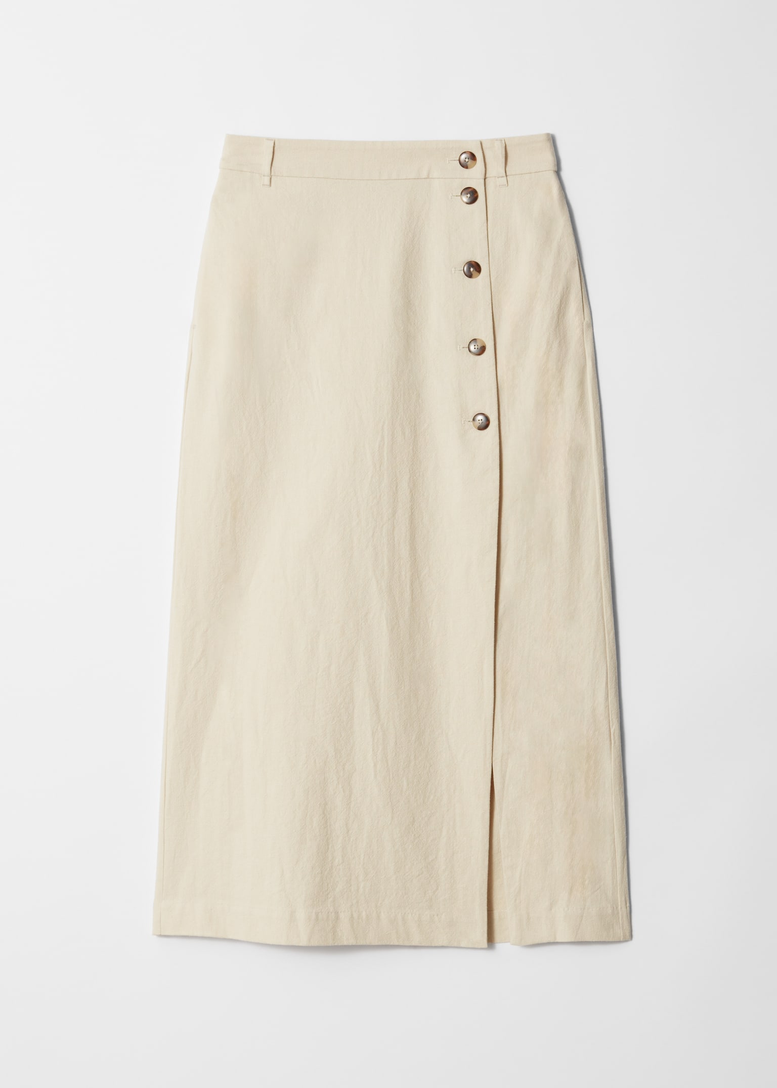 A-Line Midi Skirt - Beige/Black - 2