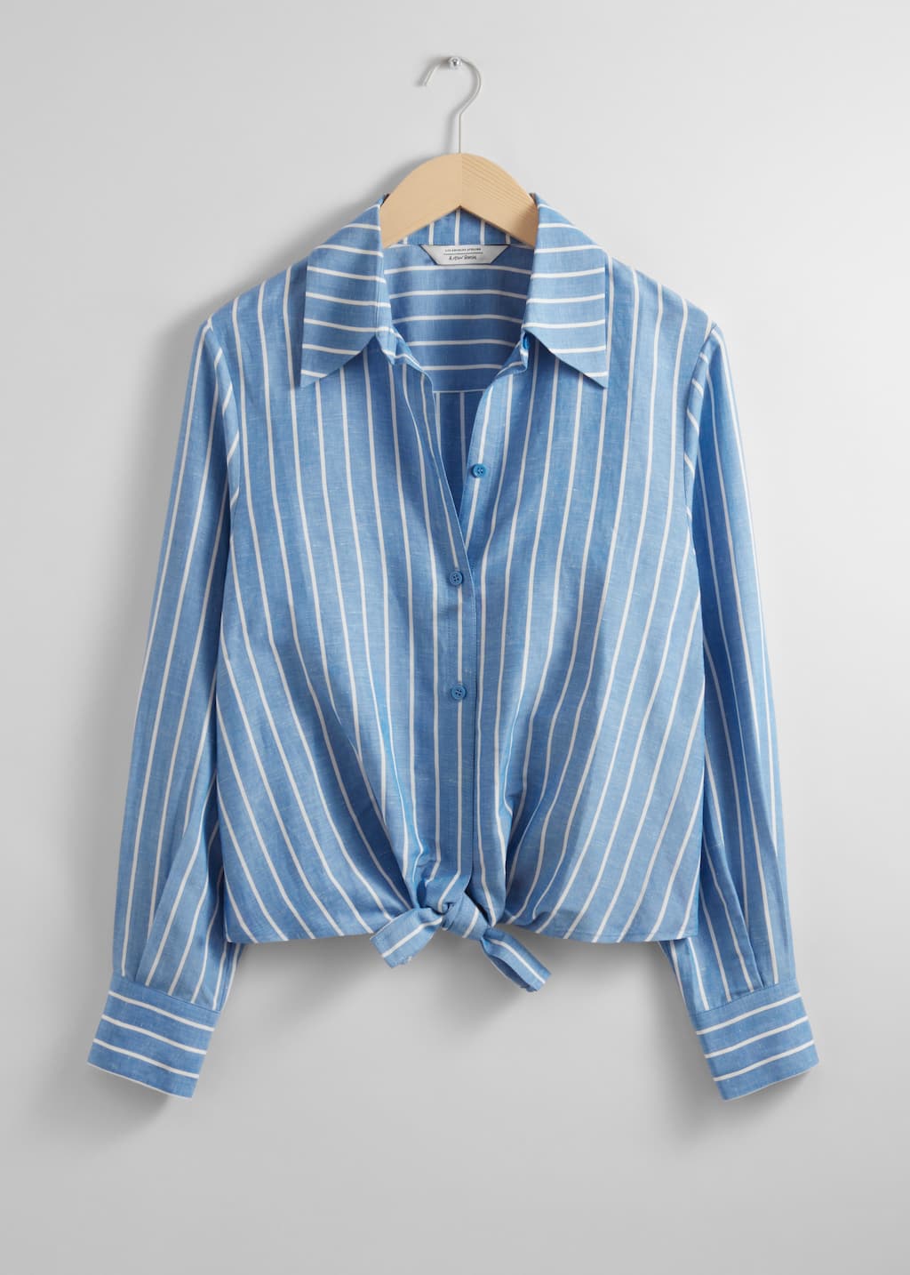 Camisa con lazo al frente - Azul/Blanco - Bodegón
