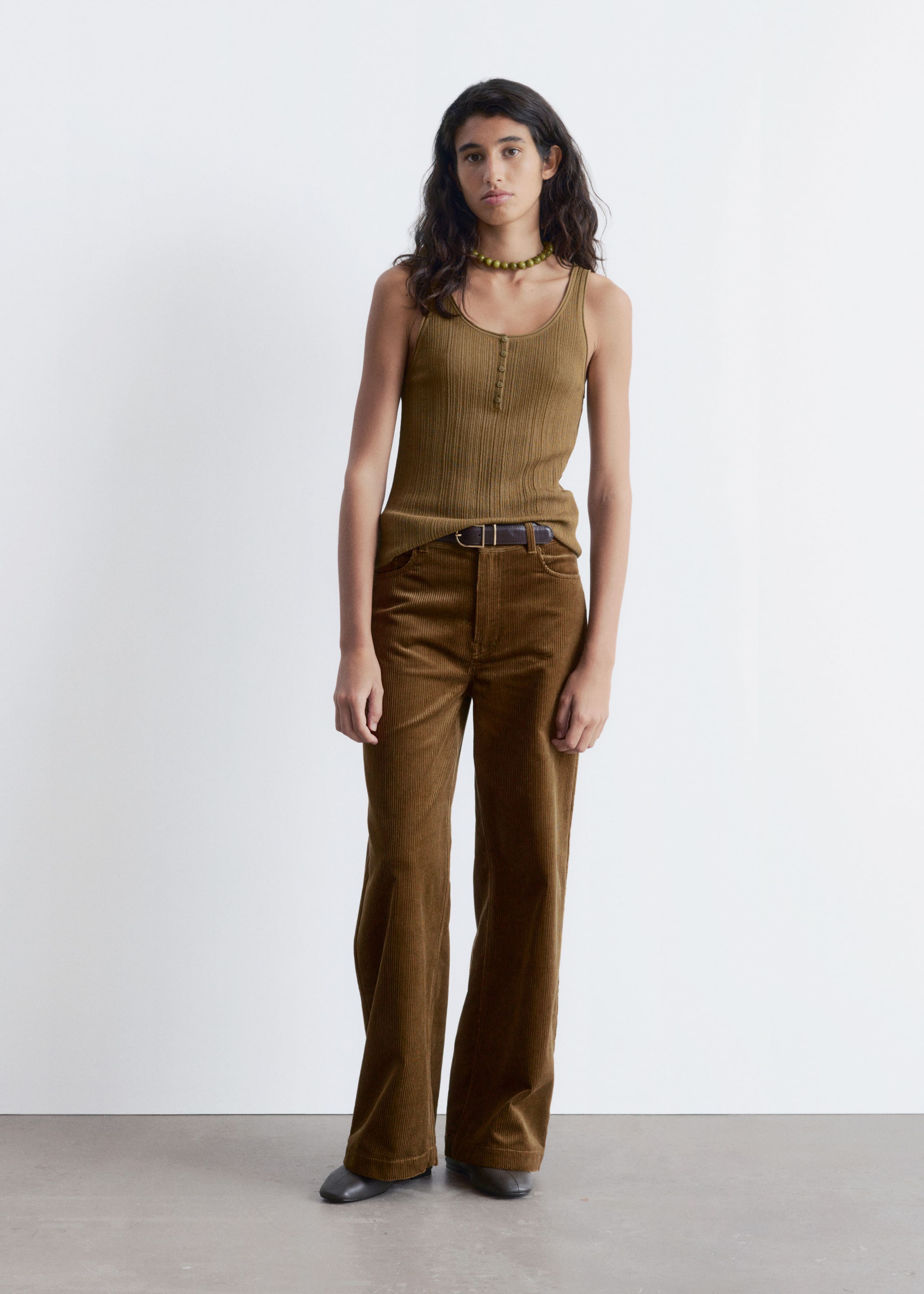 Image of Scoop-Neck Rib-Knit Tank Top
