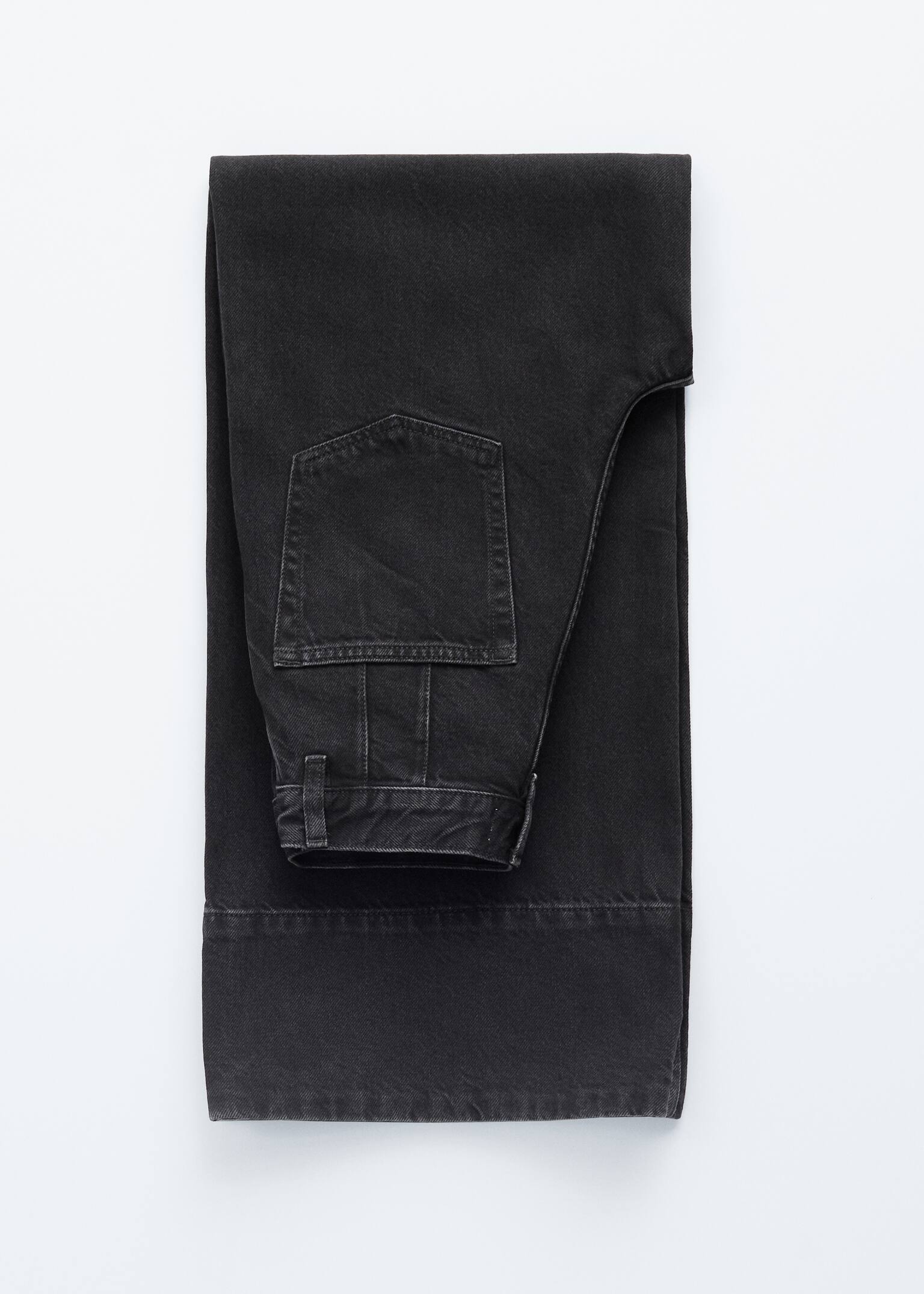 Long Wide-Leg Jeans - Washed Black/Blue - 2