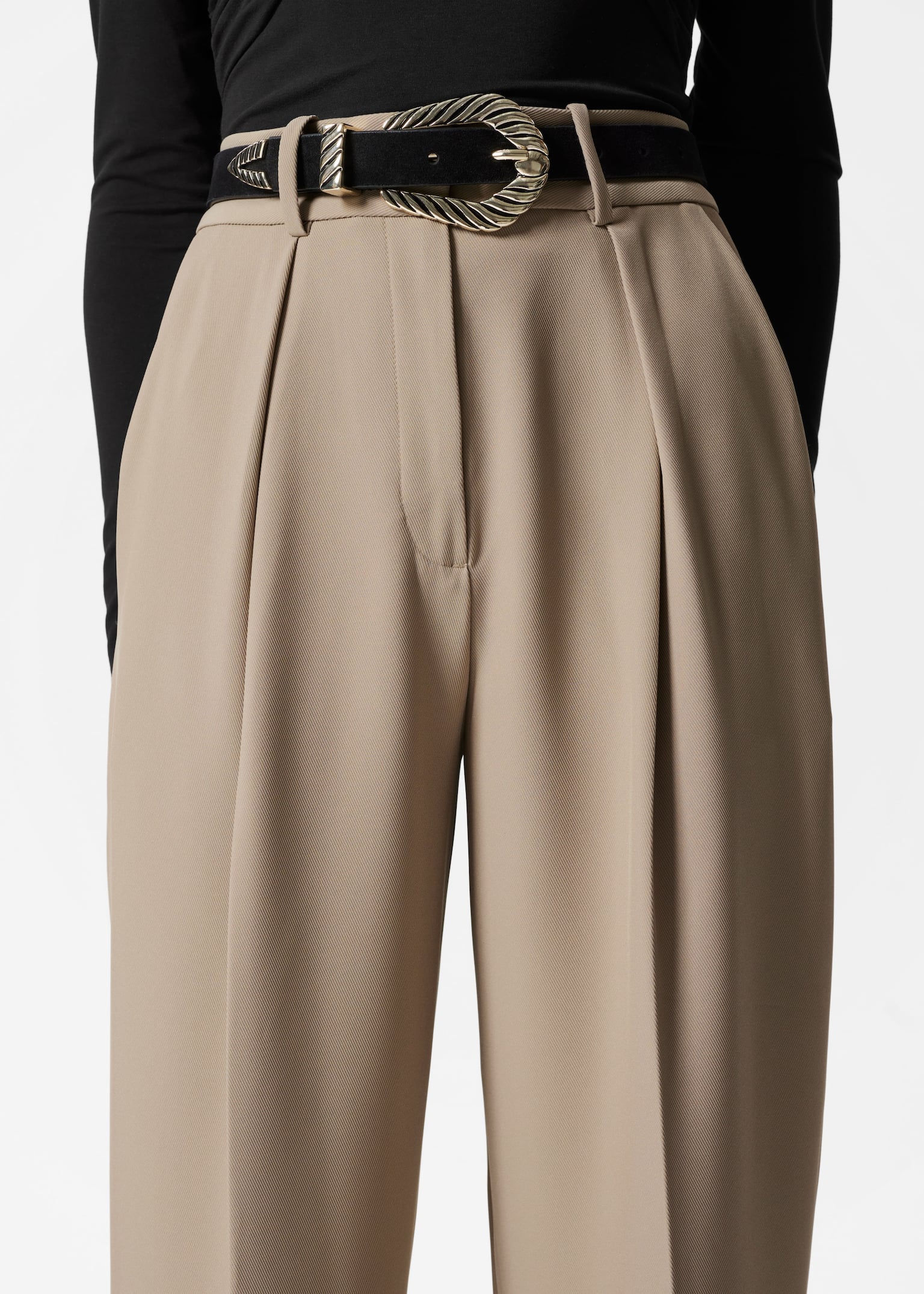 Pantaloni conici croiți - Bej/Gri/Negru - 3