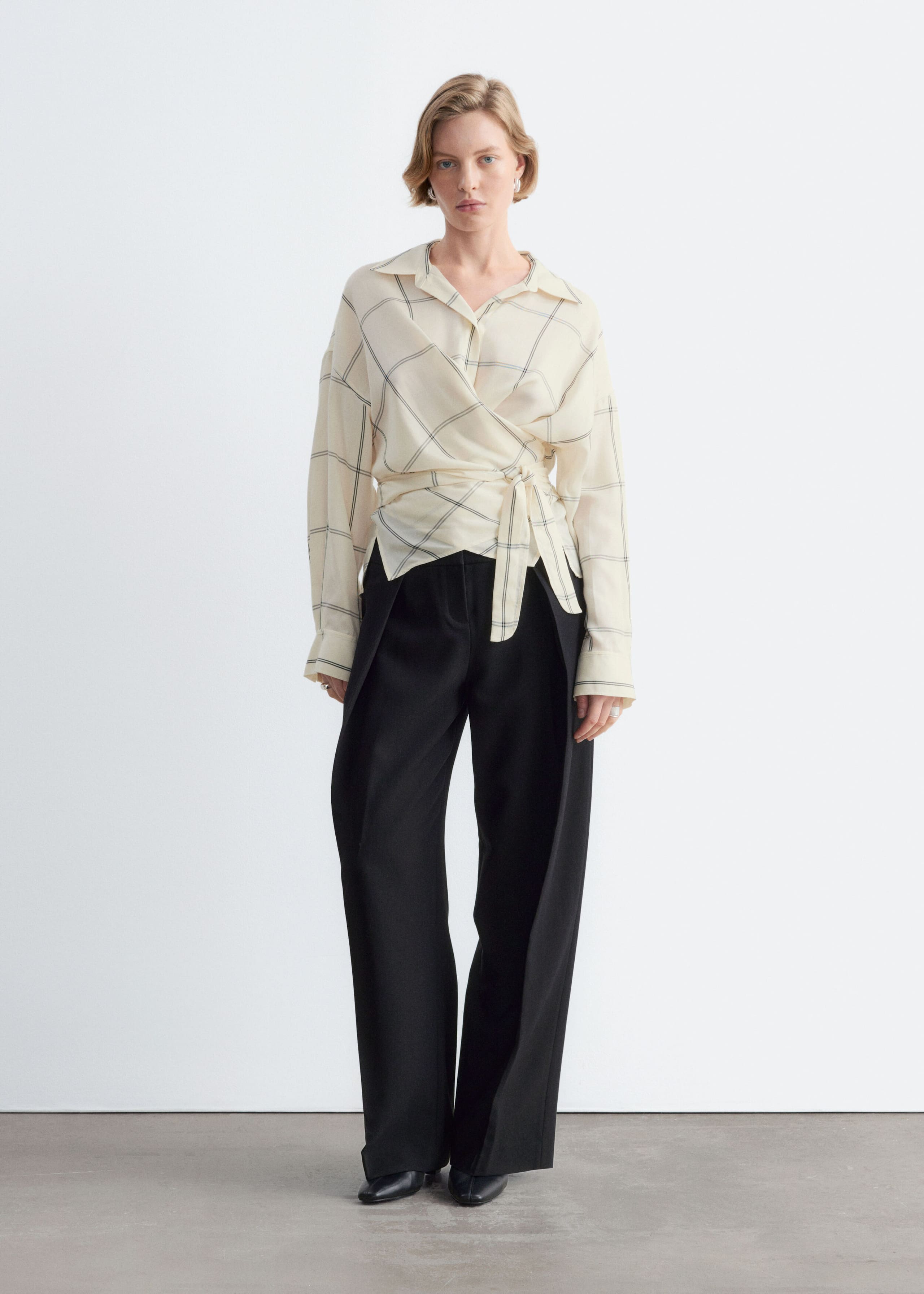 Tie-Waist Shirt - Blue/White Stripes - Lookbook