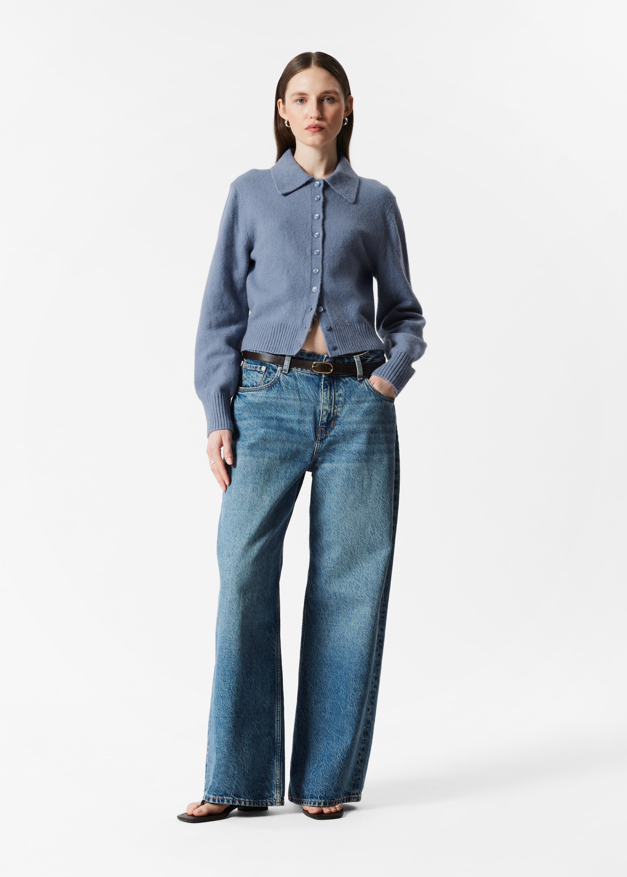 Agrandir l'image: Cardigan en maille à col - Bleu poudré - FEMME | H&M FR 2