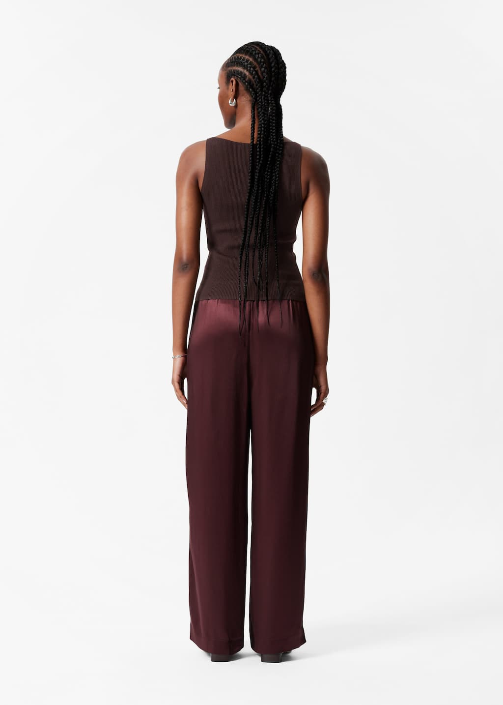 Image of Drawstring Satin Trousers