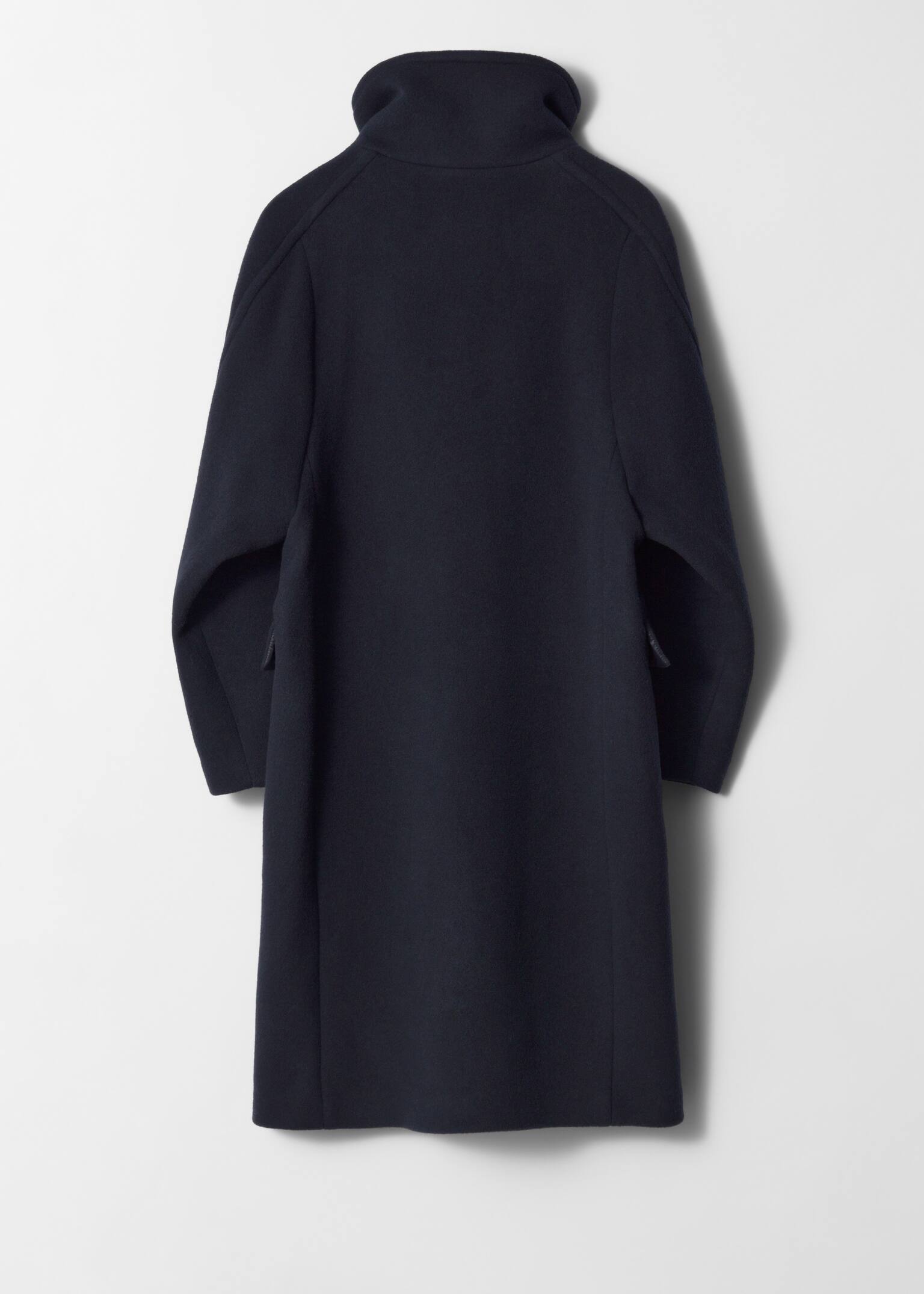 Wollmantel mit Tunnelkragen - Dunkelblau - 2