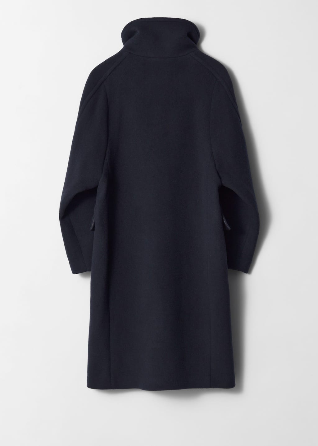 Funnel-Neck Wool Coat - Dark blue - Still Life