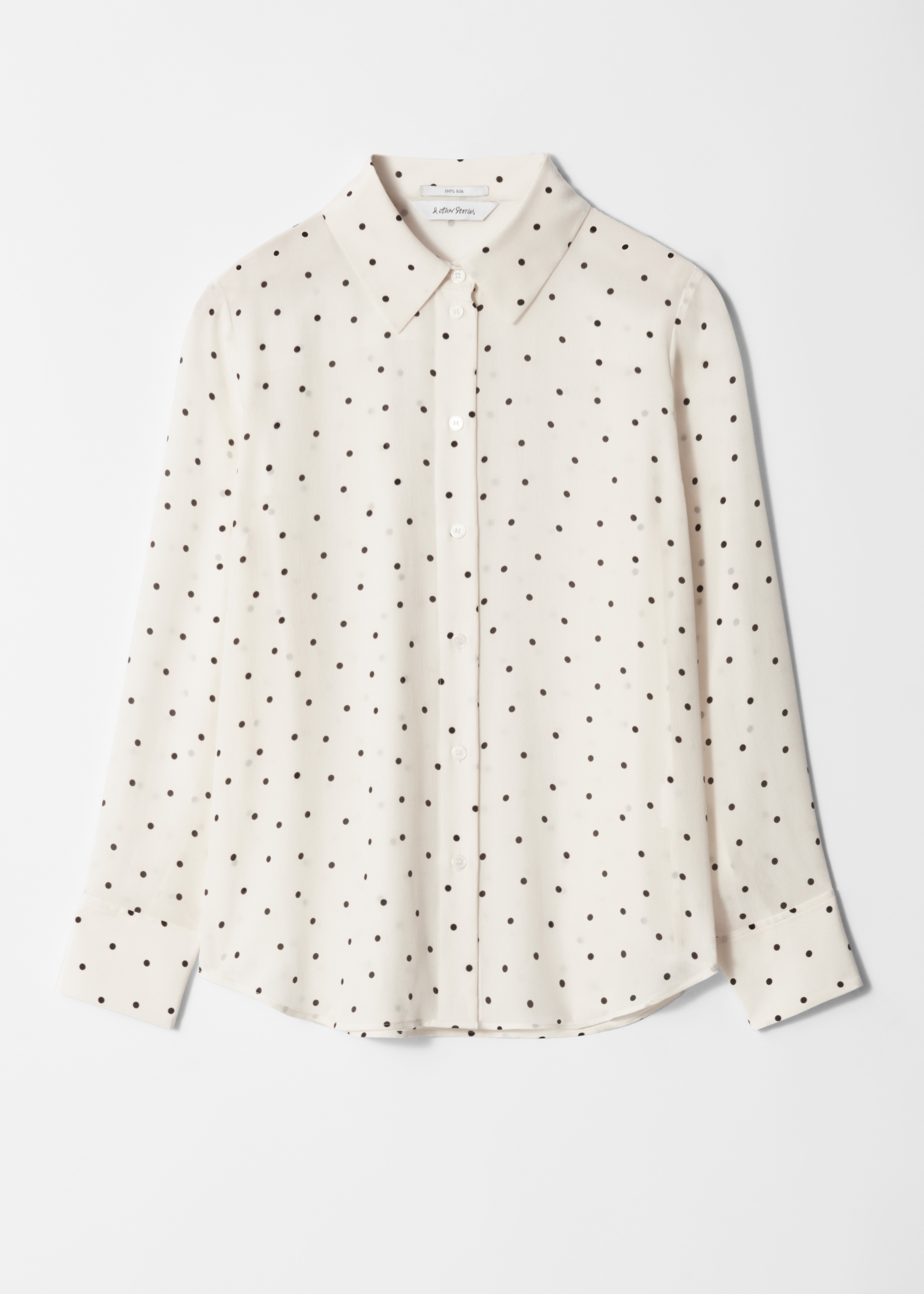 Chemise en soie - Blanc à pois/Rouge foncé/Brun kaki/Marron foncé/Bleu clair/Rose