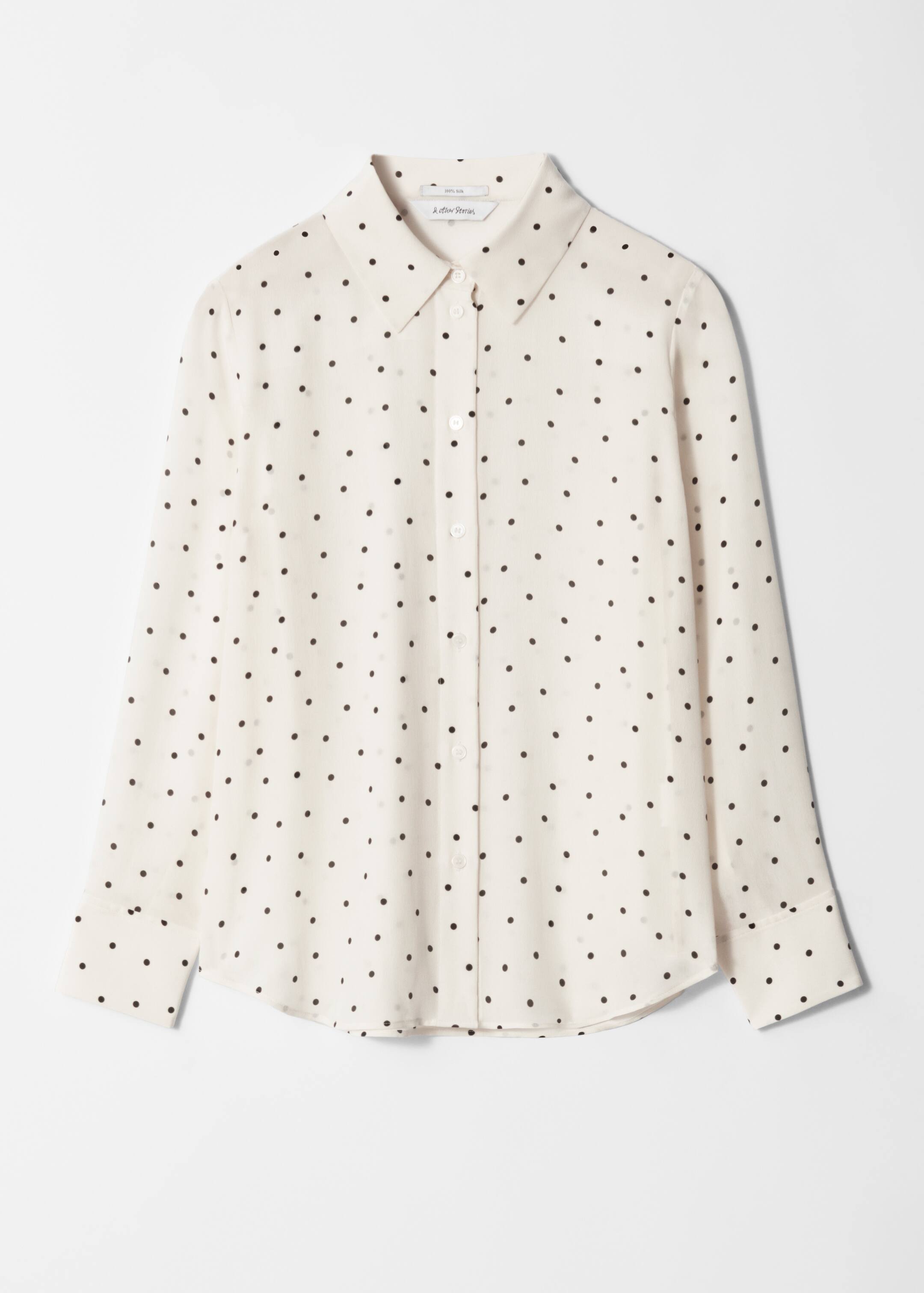 Größeres Bild ansehen: Seidenbluse - Weiß/Gepunktet - Ladies | H&M DE 5