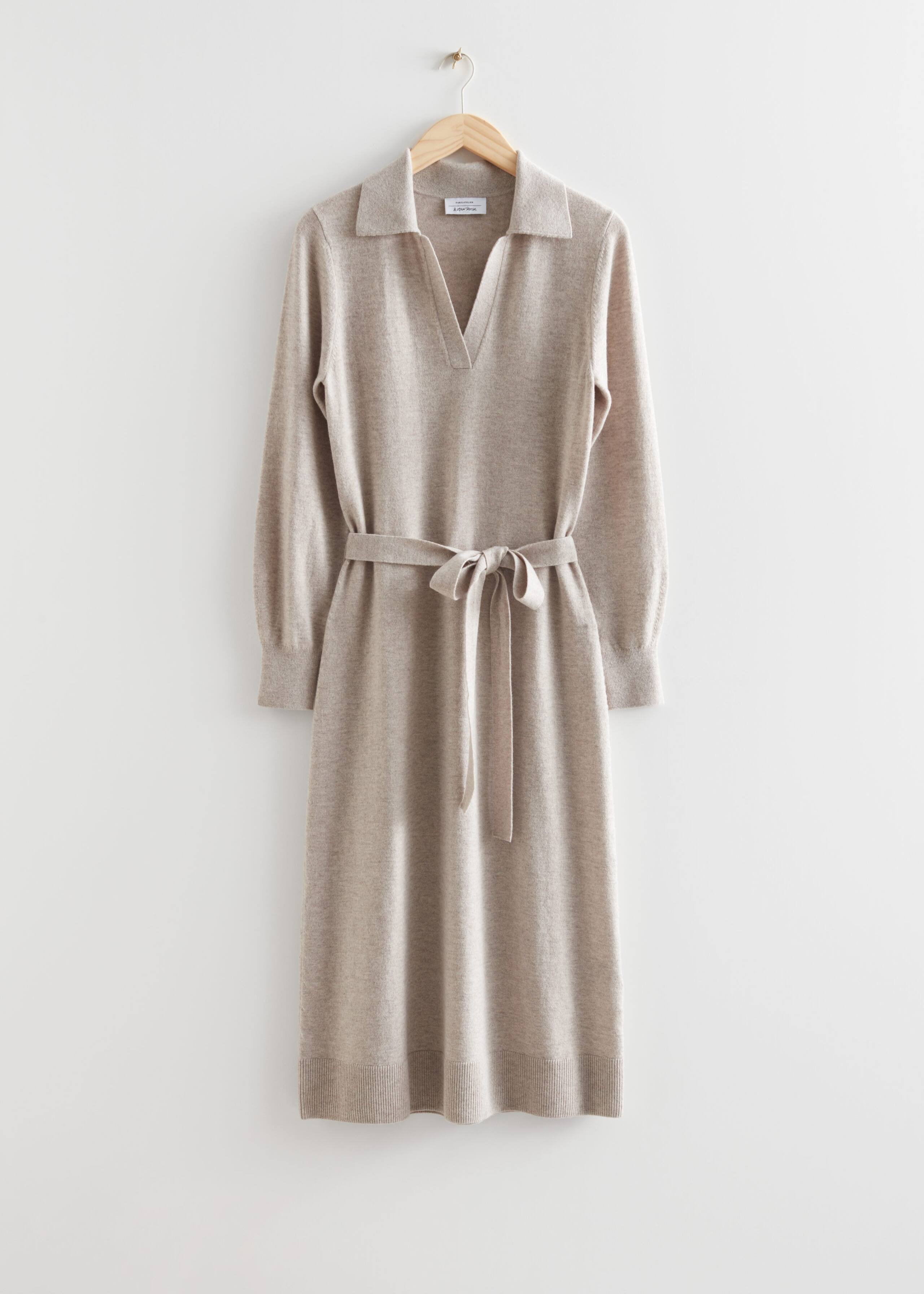 Belted Knit Midi Dress - Mole - Still Life