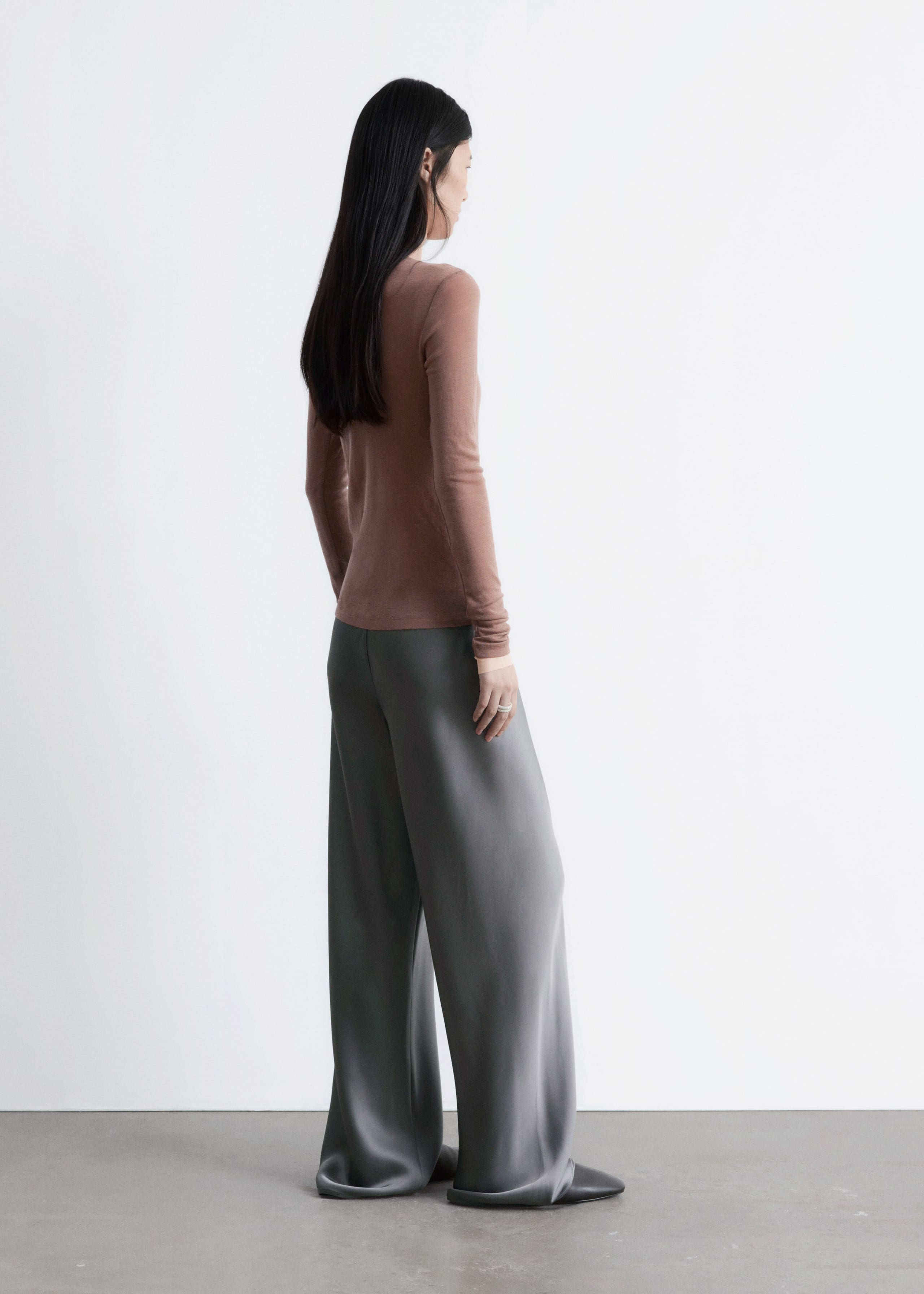 Image of Drawstring Satin Trousers