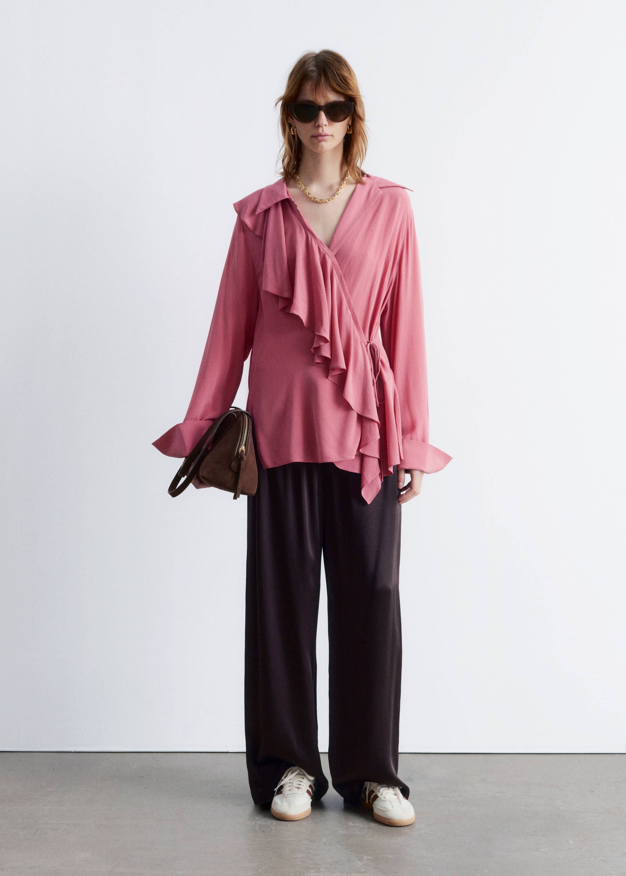 Agrandir l'image: Blouse cache-cœur à volants - Dark pink - FEMME | H&M FR 3