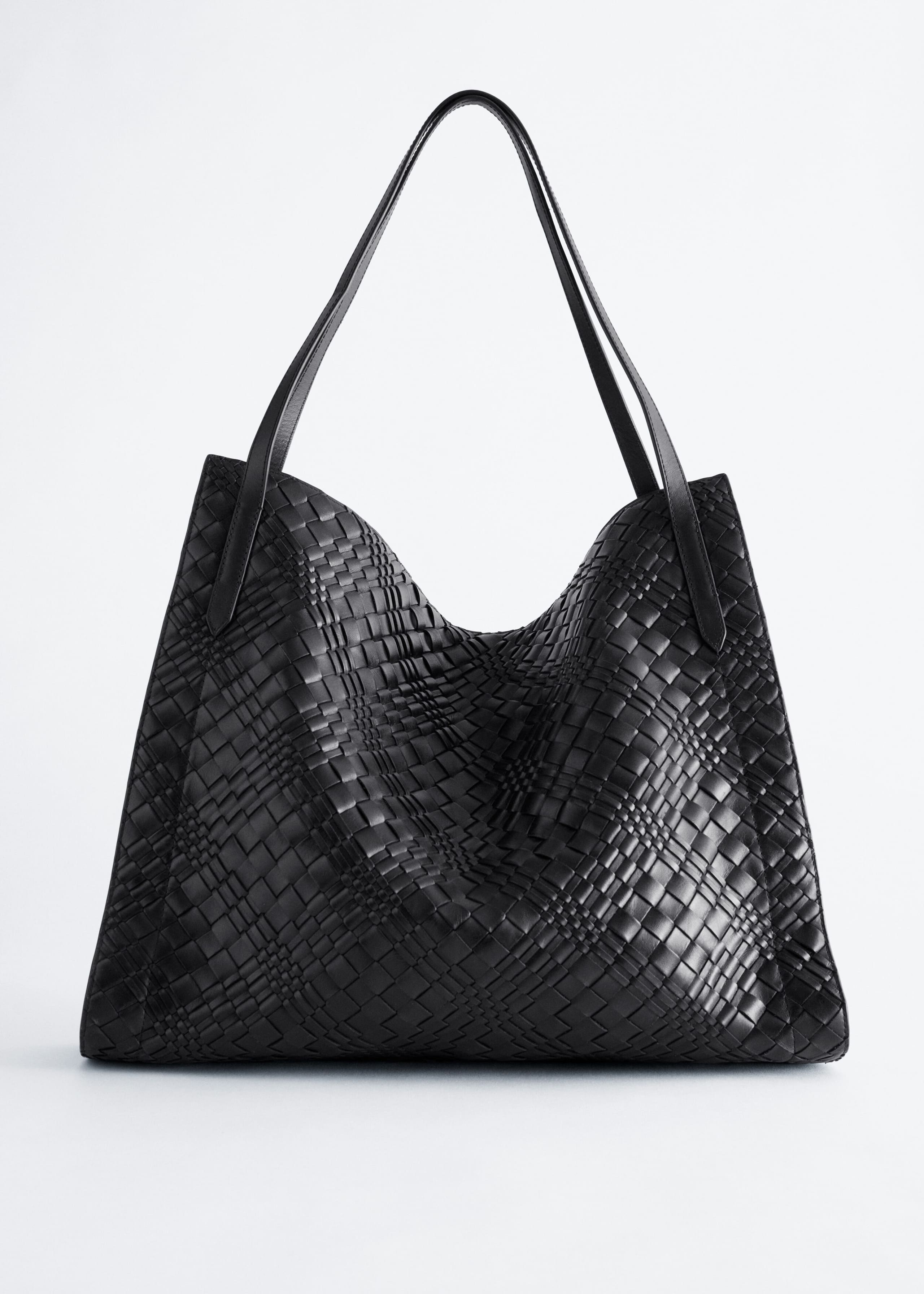 Open Braided Leather Tote